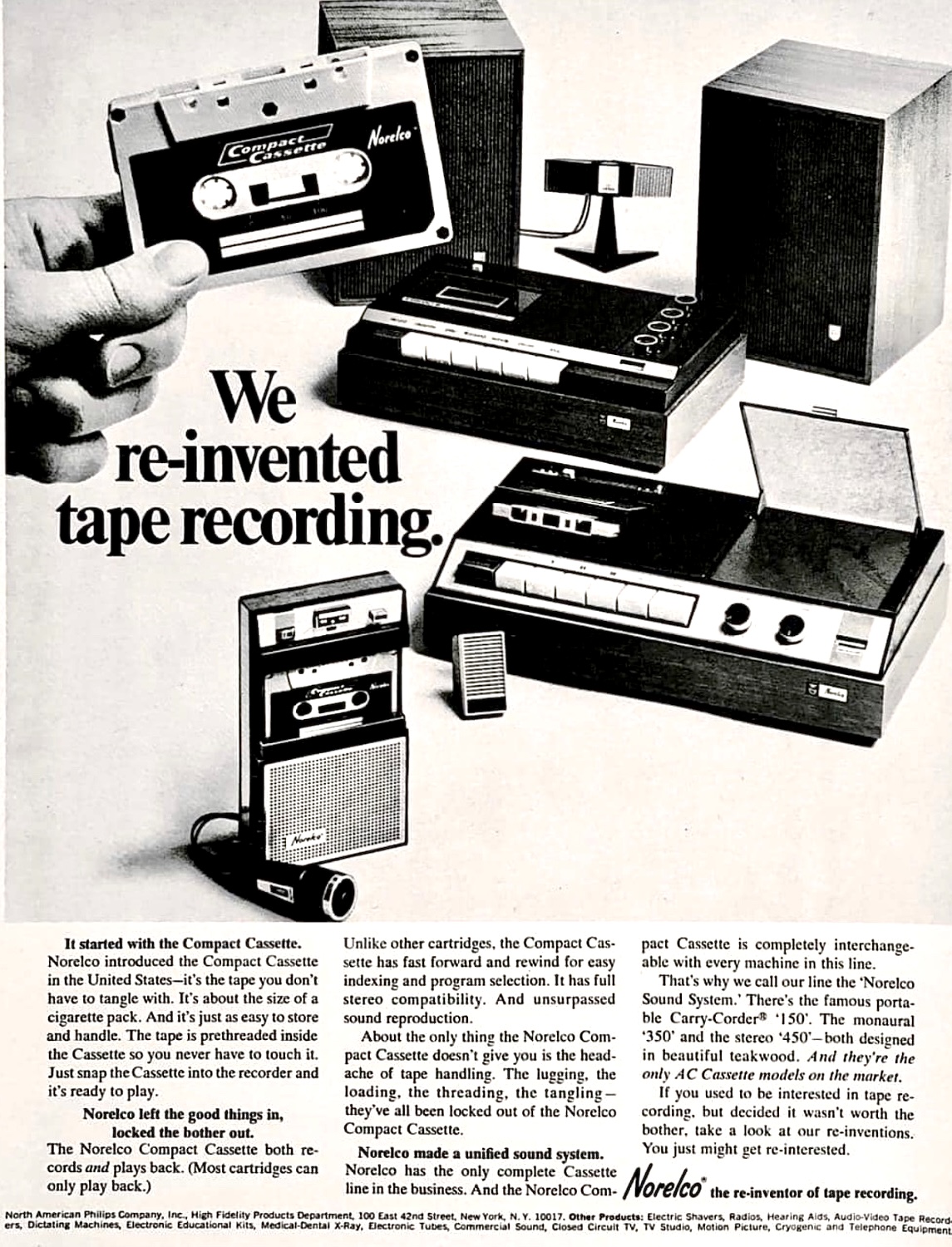 Norelco/Phillips Compact Cassette Tape Recorders - 1967