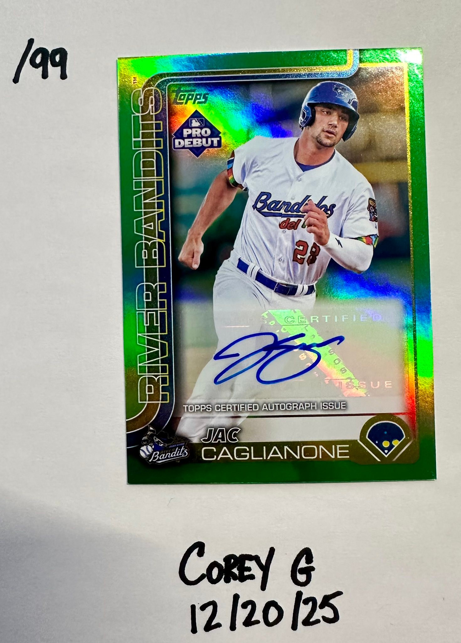 2026 Topps Series 1 Jac Caglianone RC Team Logo Variation SSP 