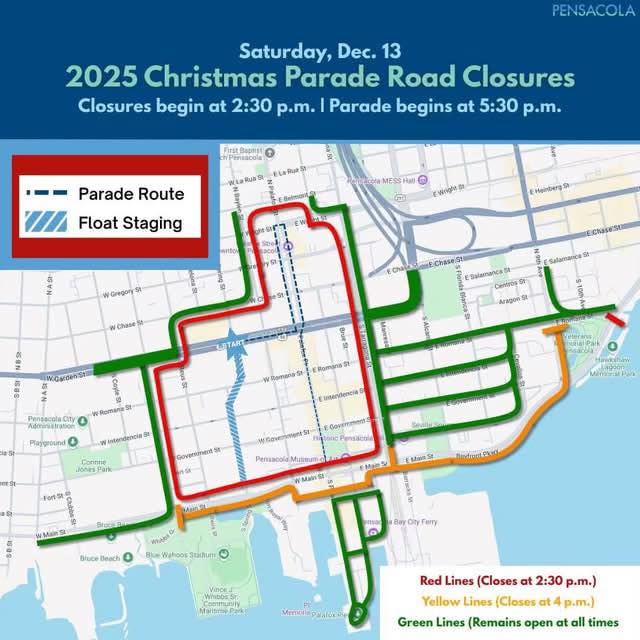 Scott Mardi Gras parade route and road closure information