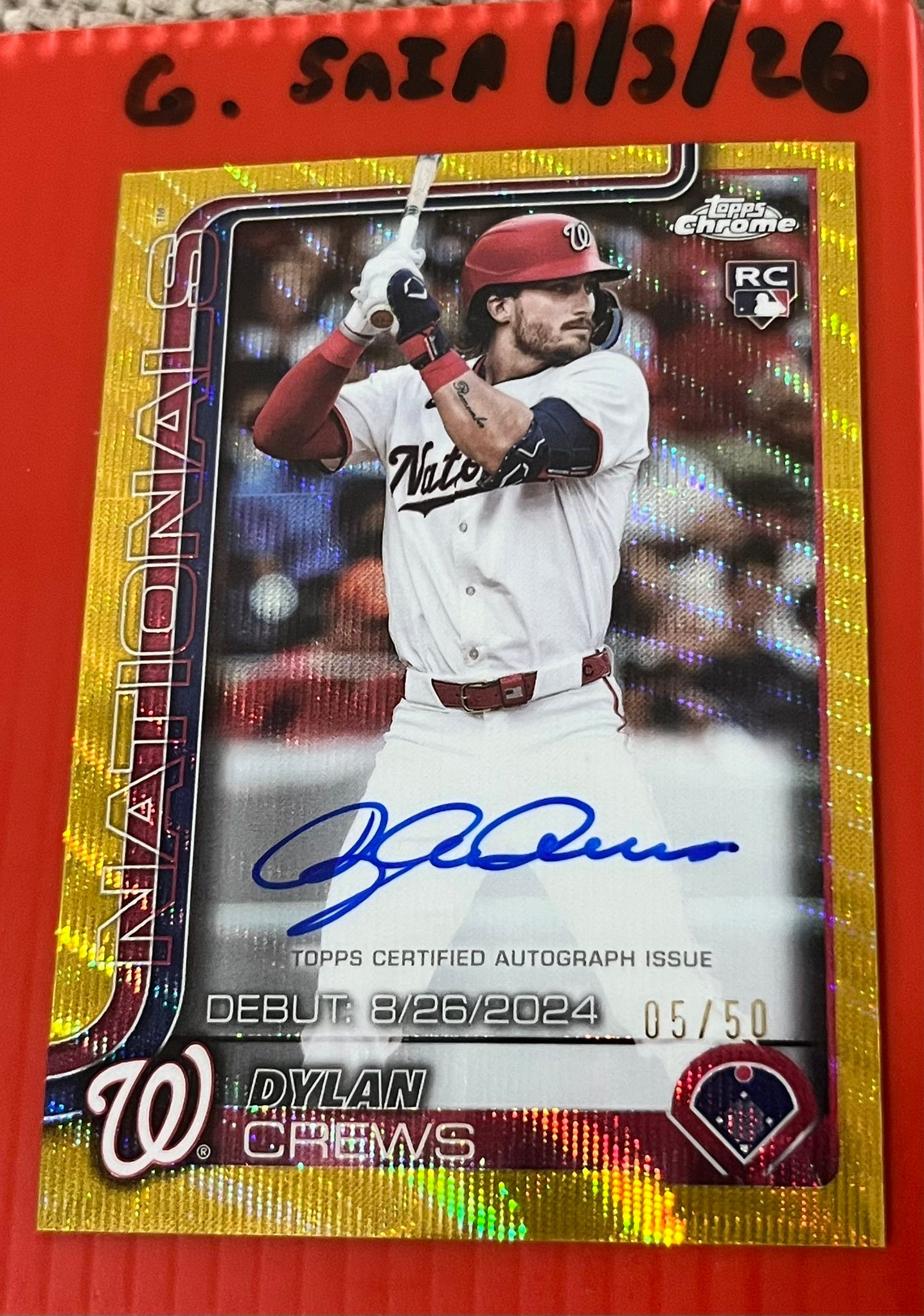 DYLAN CREWS ROOKIE GOLD WAVE /50 AUTO Topps chrome UPDATE -$240 