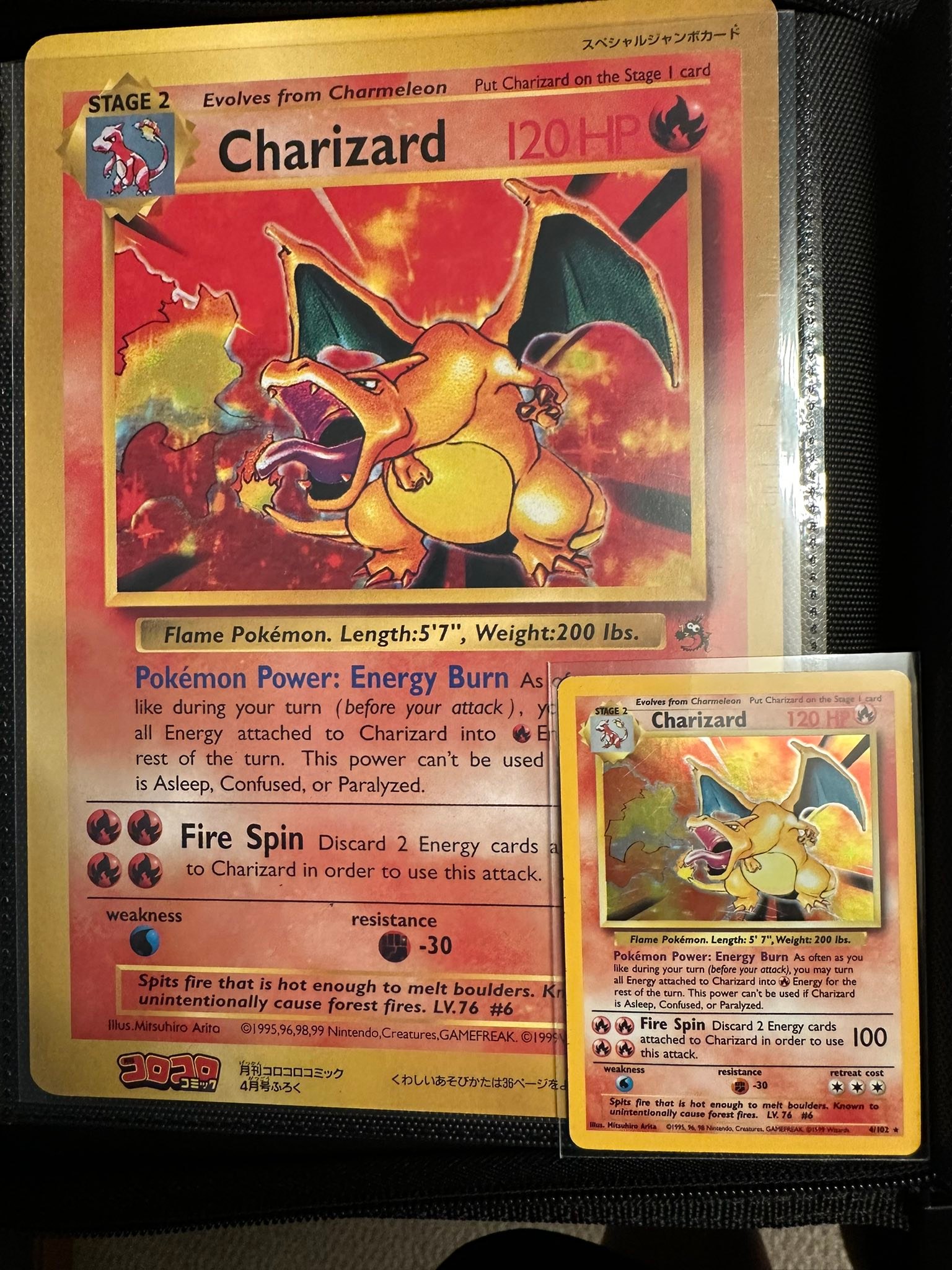 Collecting Charizard cards with my son