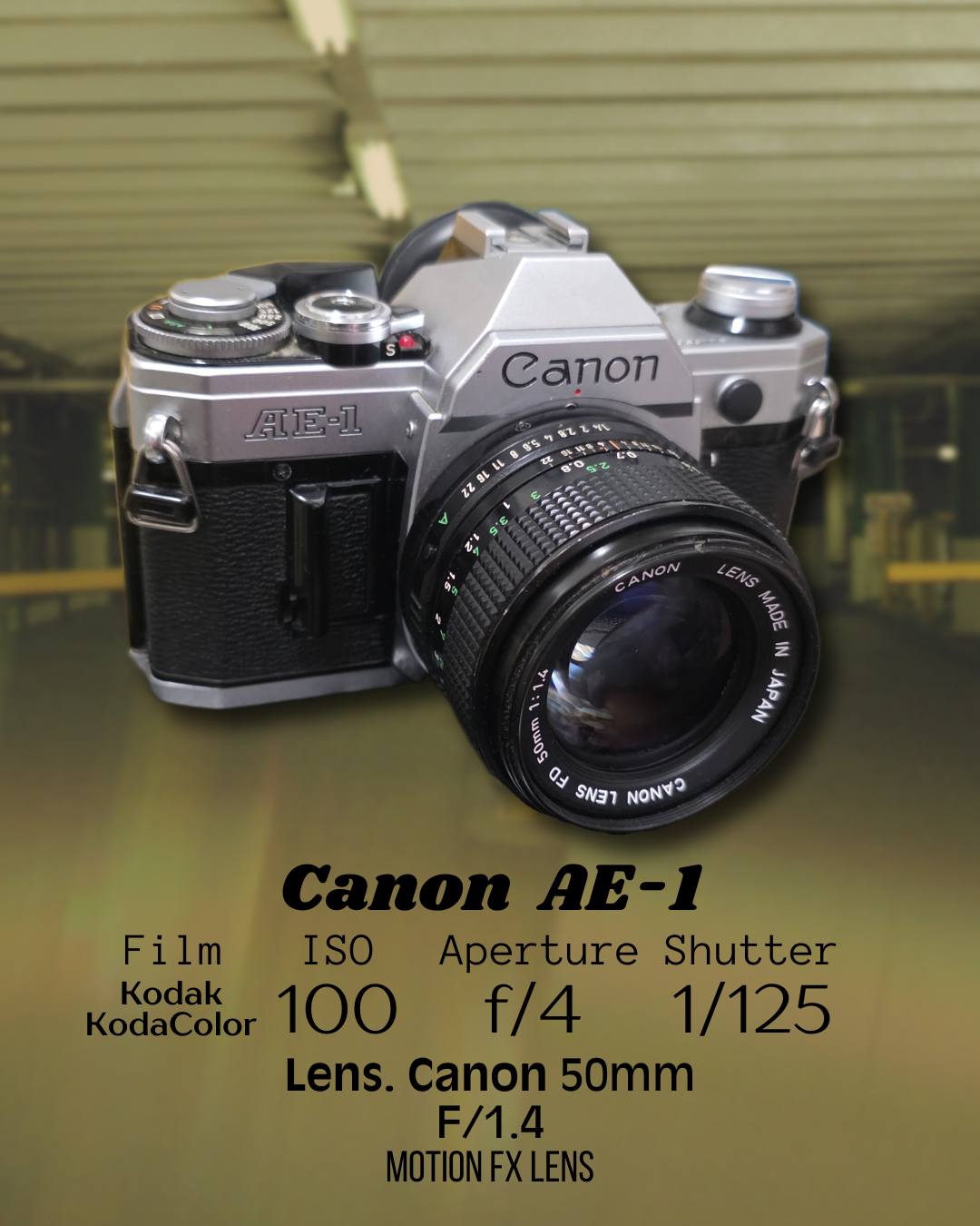 Canon AE-1 photo with Canon FD 50mm f1.4