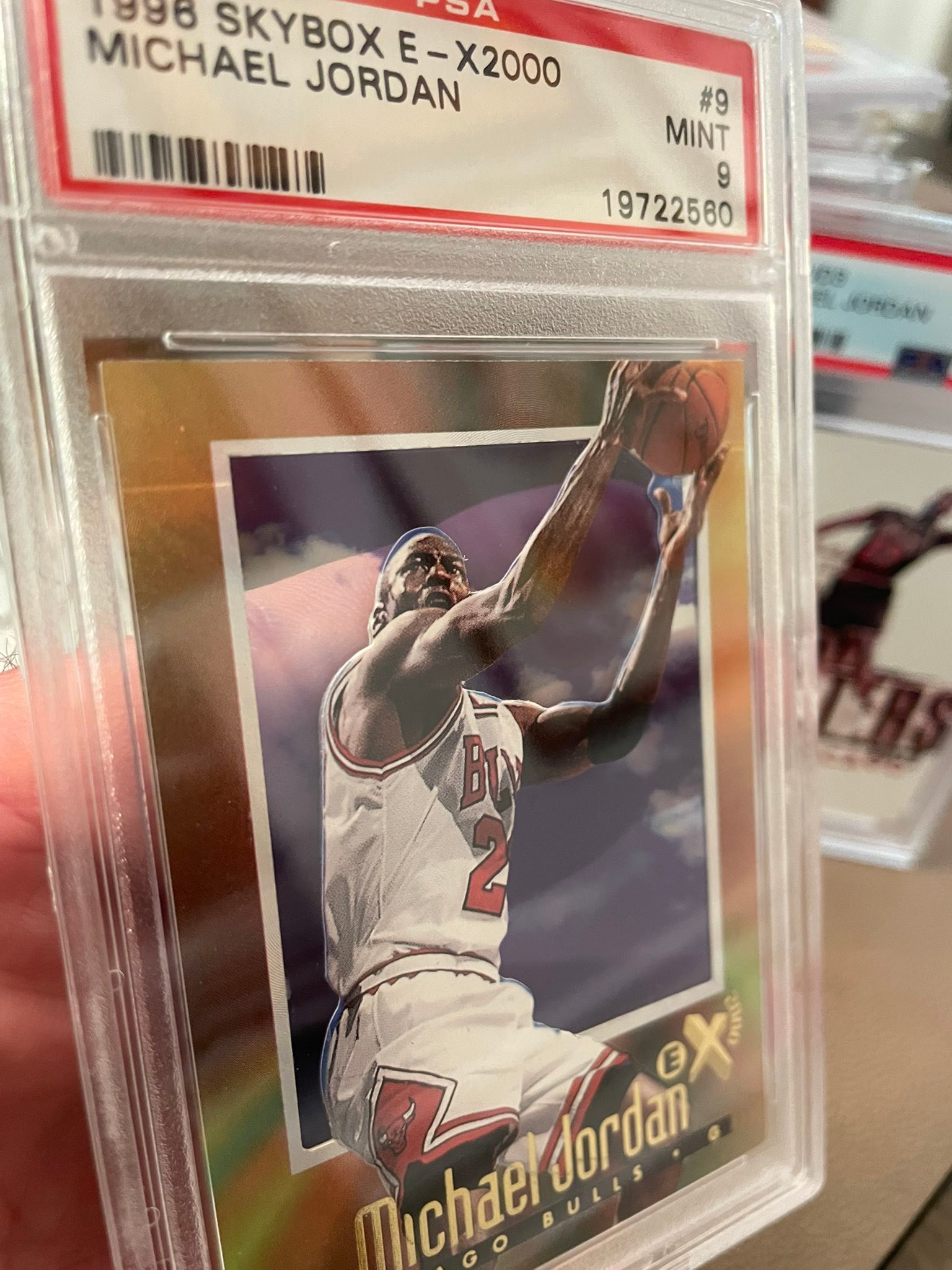 1996 Skybox EX-2000 Michael Jordan card graded PSA 9