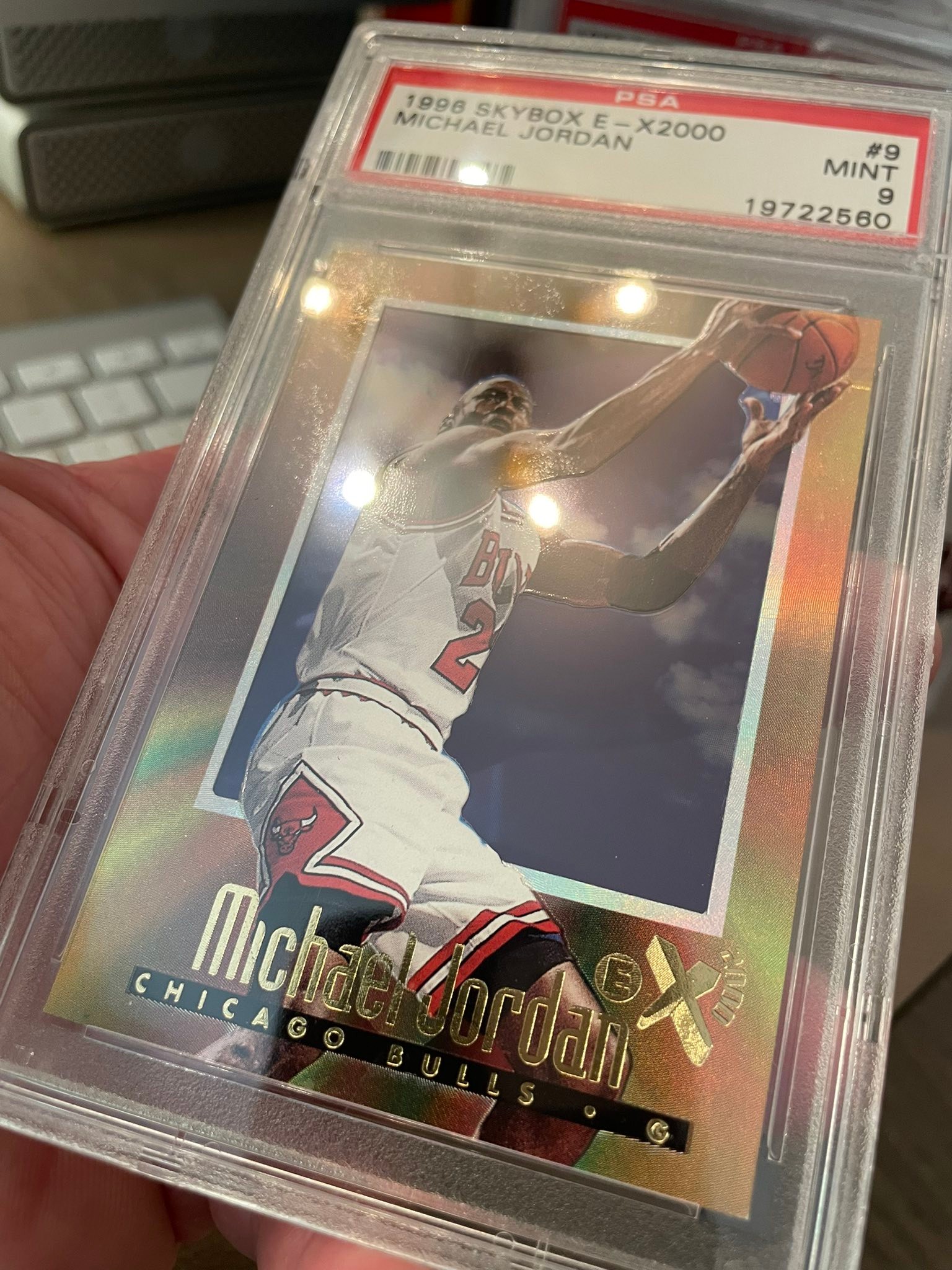 1996 Skybox EX-2000 Michael Jordan card graded PSA 9