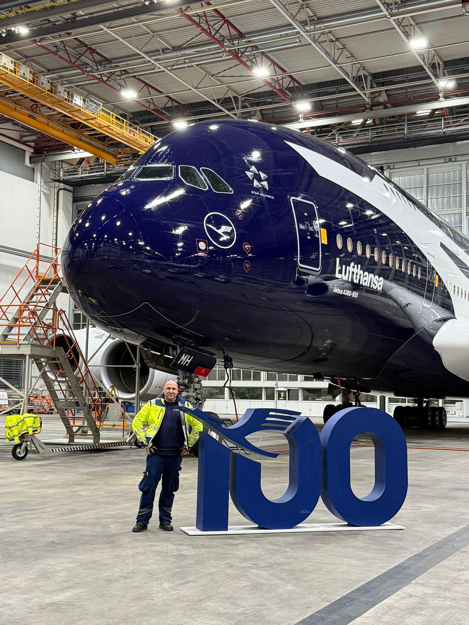 Lufthansa unveils Airbus A380 with centennial anniversary livery