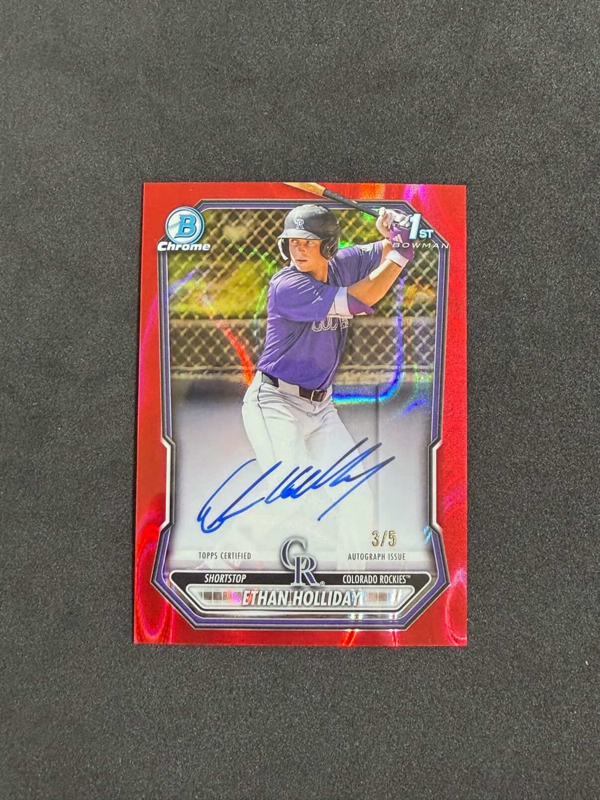 Ethan Holliday autographed baseball card for sale