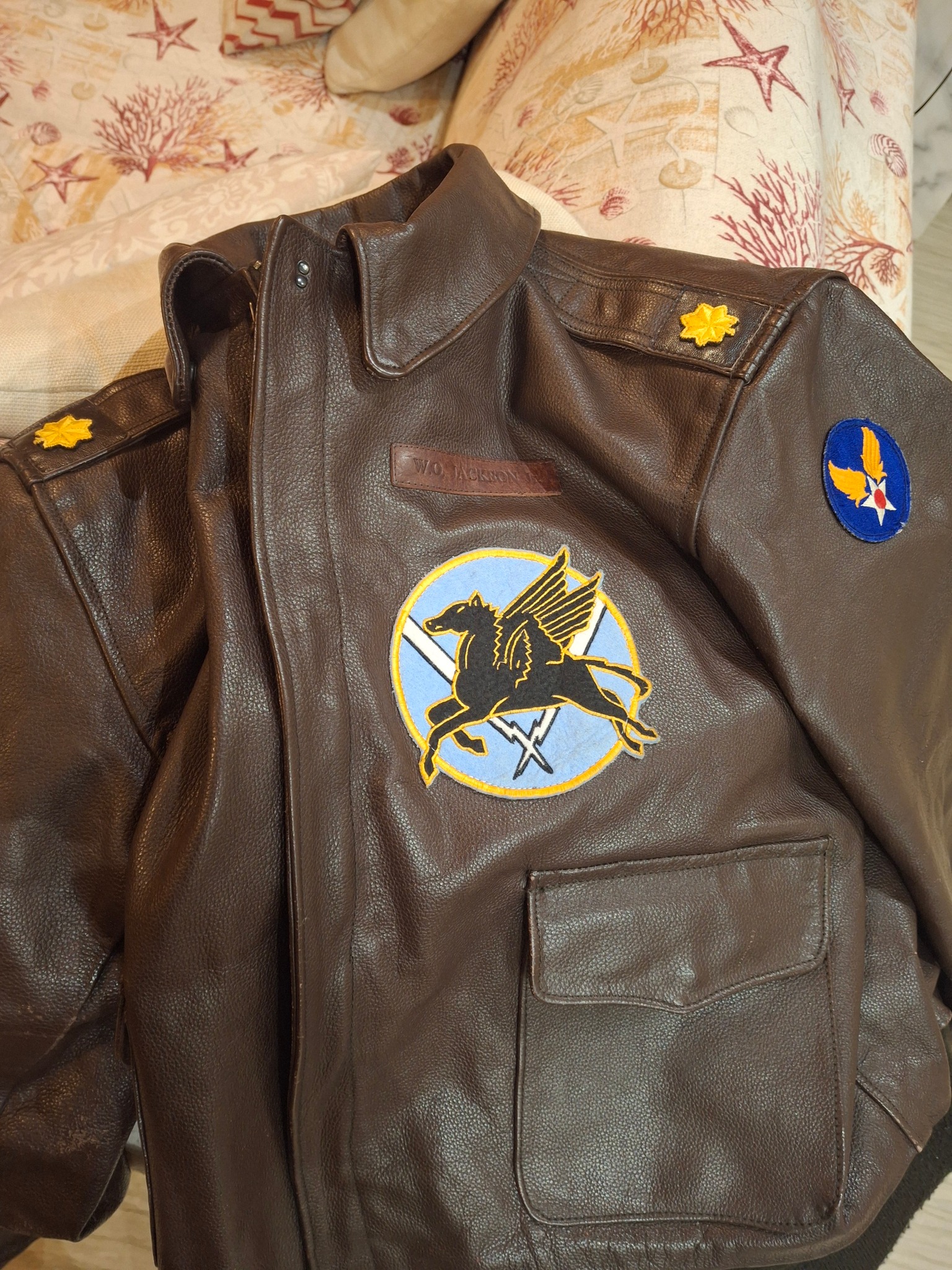 Custom A2 repro jacket of Major Willie O. Jackson