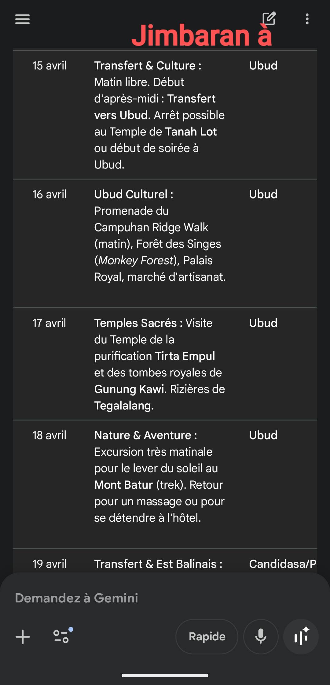 Bali Guides Francophones | Bonjour à tous. Je recherche un guide ...