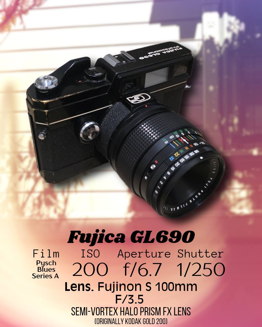 Fujica GL690 photo with 100mm f3.5 semi vortex halo prism lens