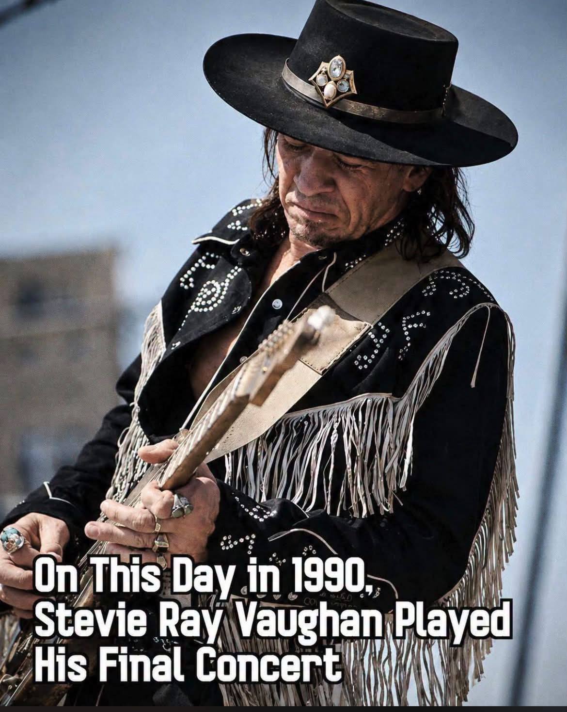 Stevie Ray Vaughan's last show backstage pass with Eric Clapton
