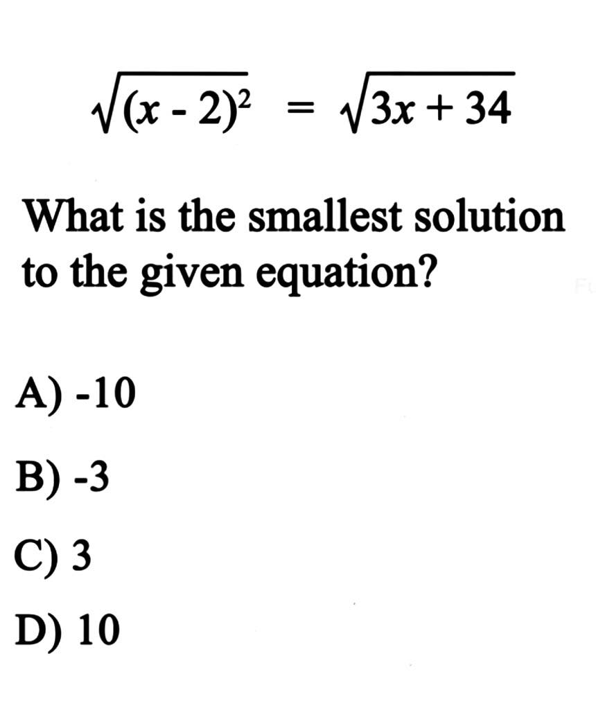 Solve this easy SAT question: | Facebook