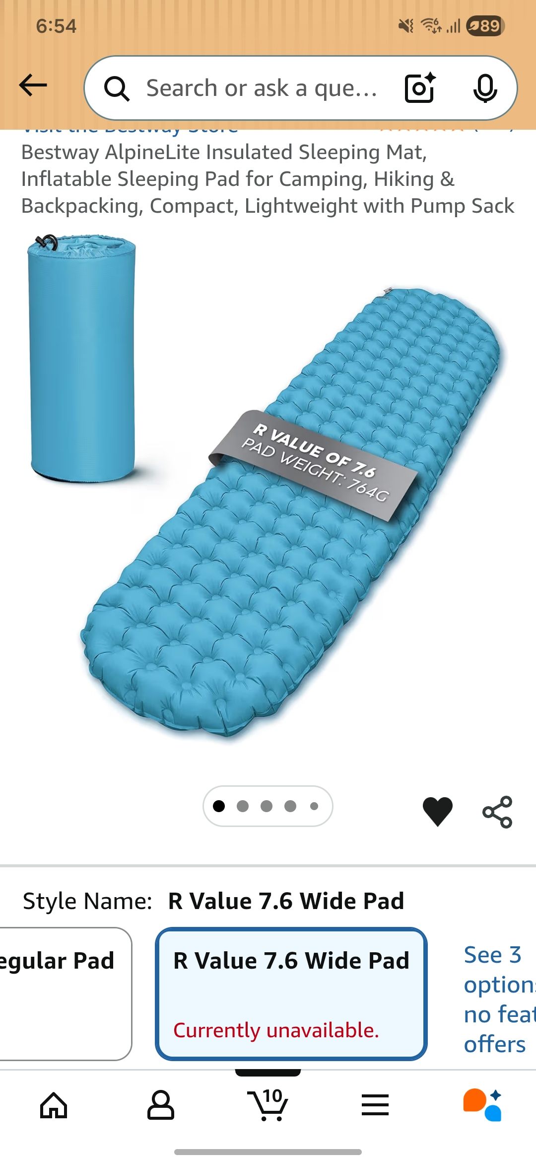 HIGHLANDER NAP-PAK Air Baffle INFLATABLE SLEEPING MAT, Lightweight Comapct Bed e