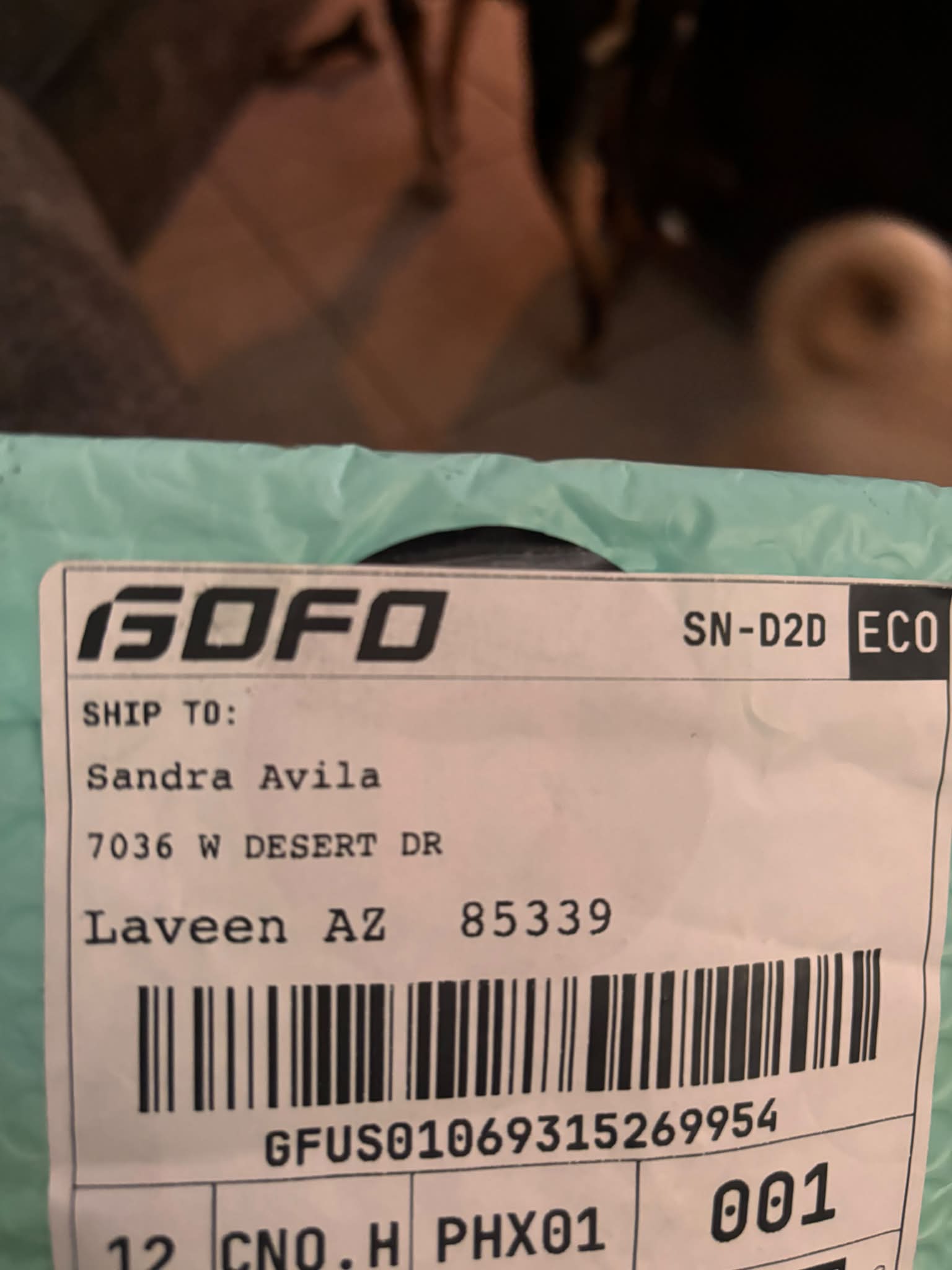 order N3♡ Who is Sandra Avila in Laveen, AZ to return misdelivered package?