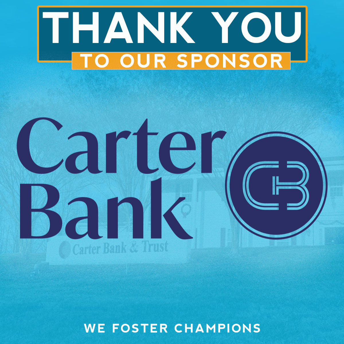 Bobby - 💙 THANK YOU, Carter Bank! 💙 We want to extend a huge thank you ...