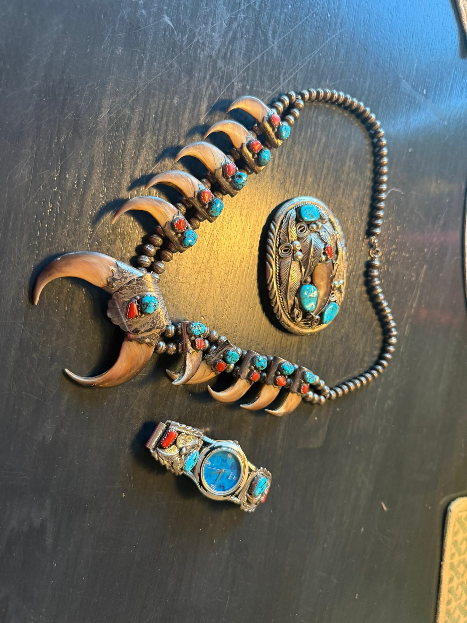 Ernest Ray Begay necklace for sale. Signed. 18” A simple and 