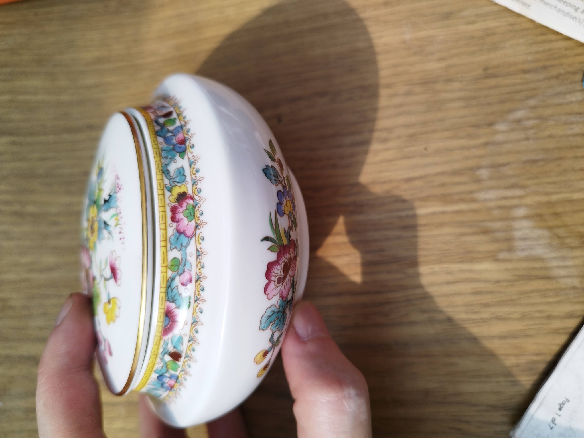 Brand new Coalport Ming Rose fine bone China trinket box. Made in 