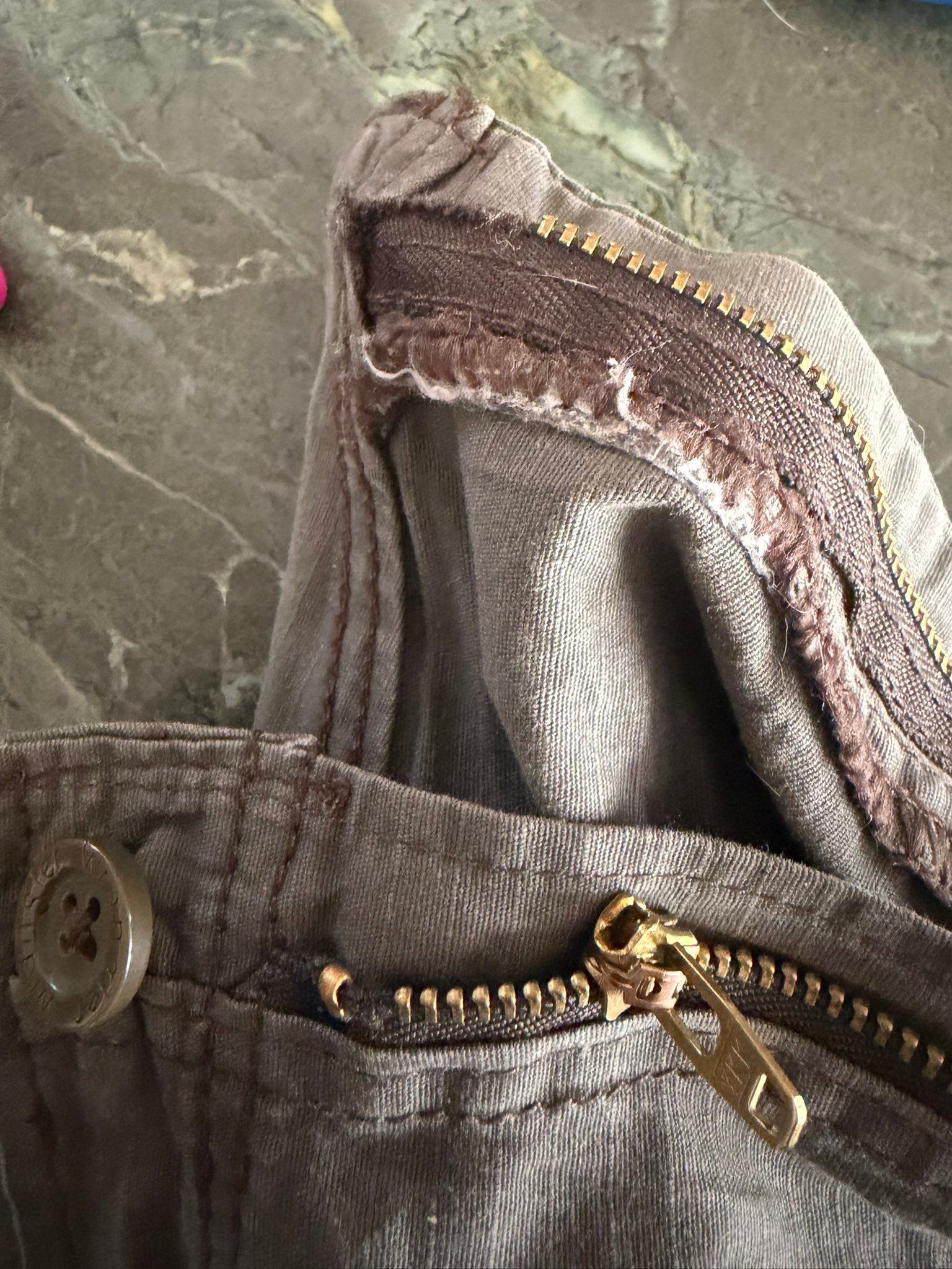 Fixing broken zipper on work pants