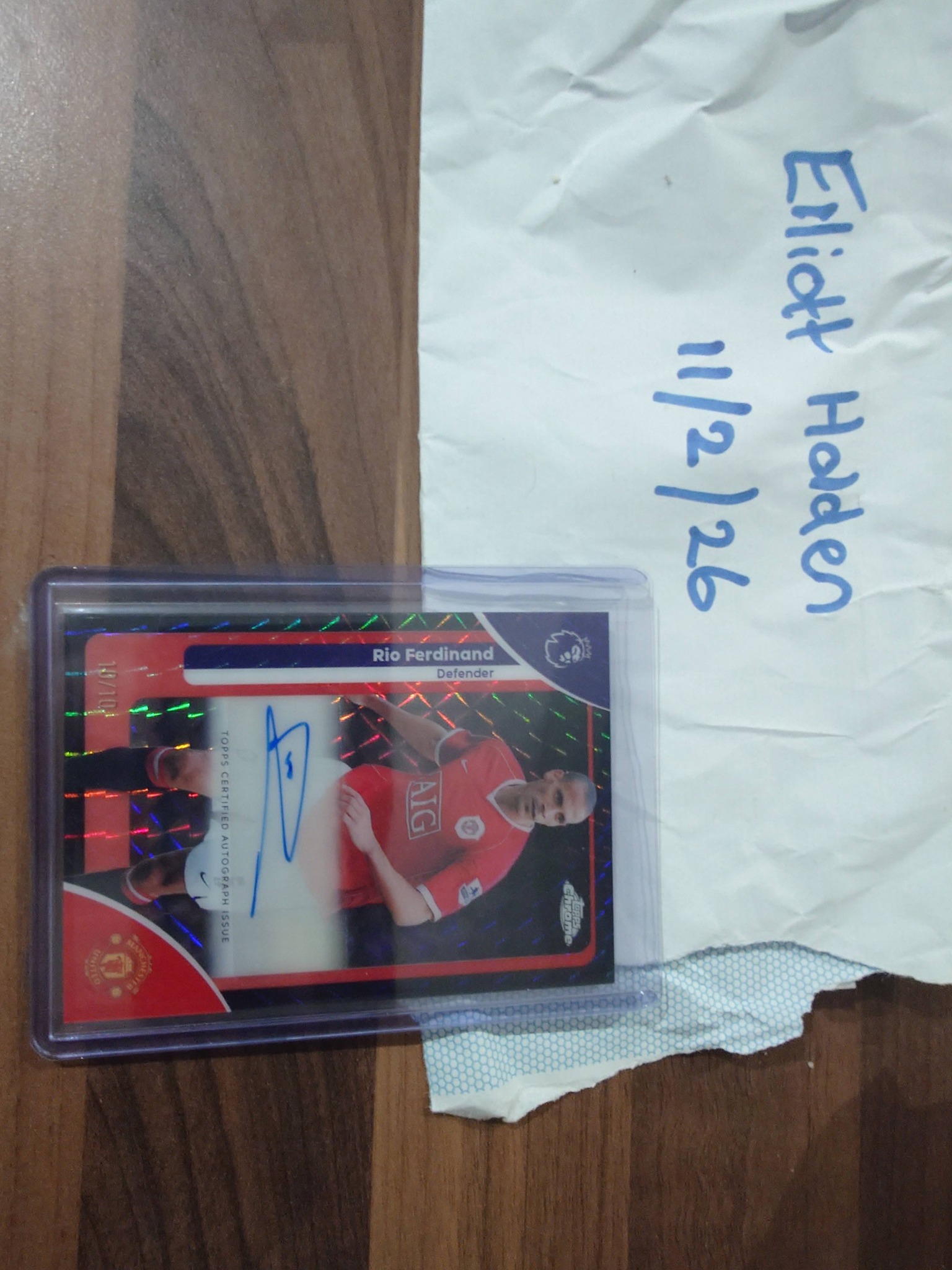 Mint Rio Ferdinand auto card for sale