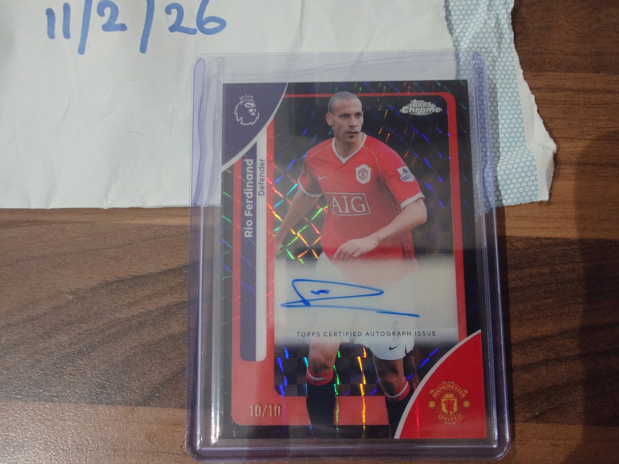 Mint Rio Ferdinand auto card for sale