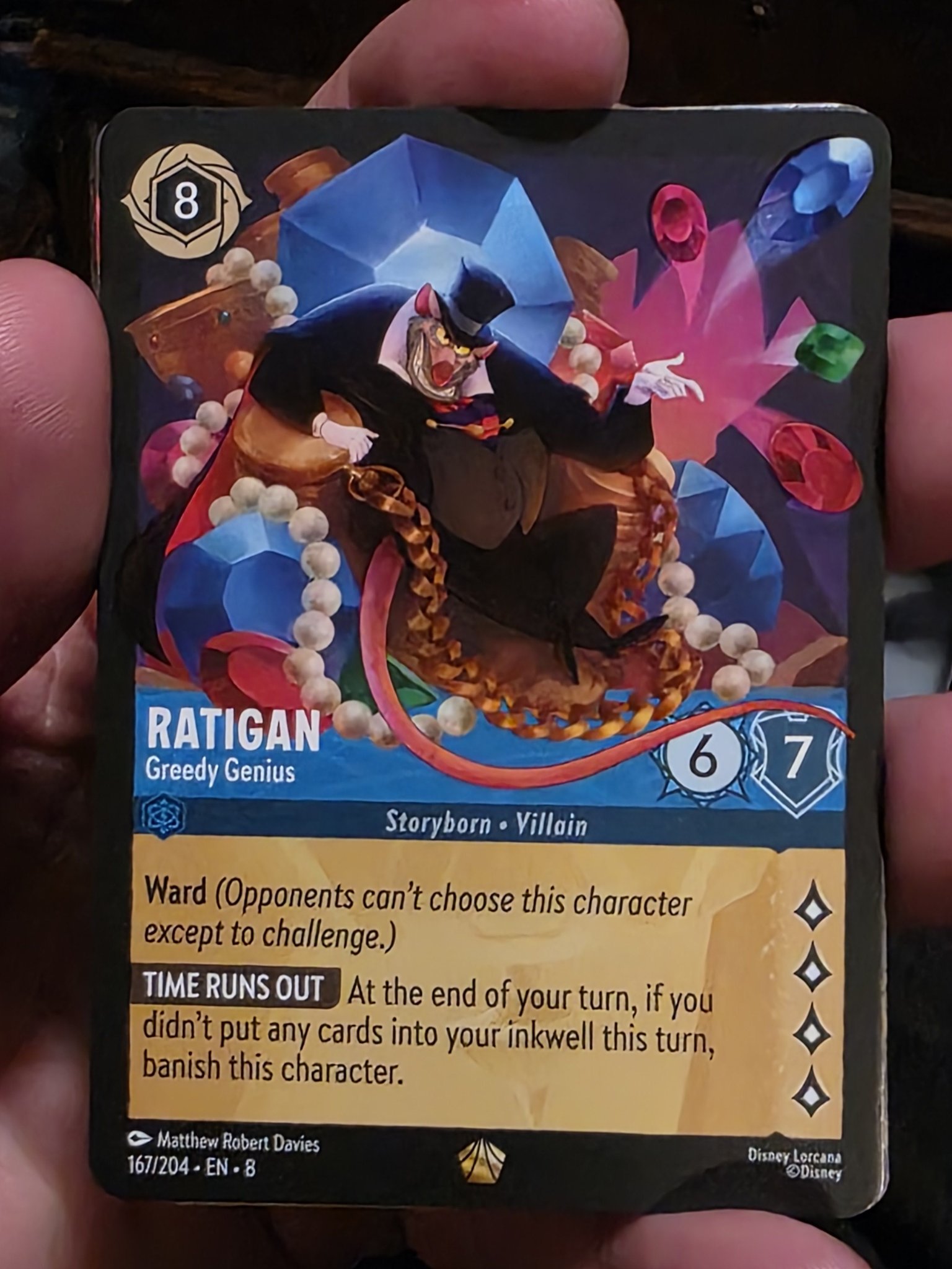 ratigan lorcana card - Reign of Jafar - - Greedy Genius (Legendary) 5 Willpower New card - Ratigan´s marvelous