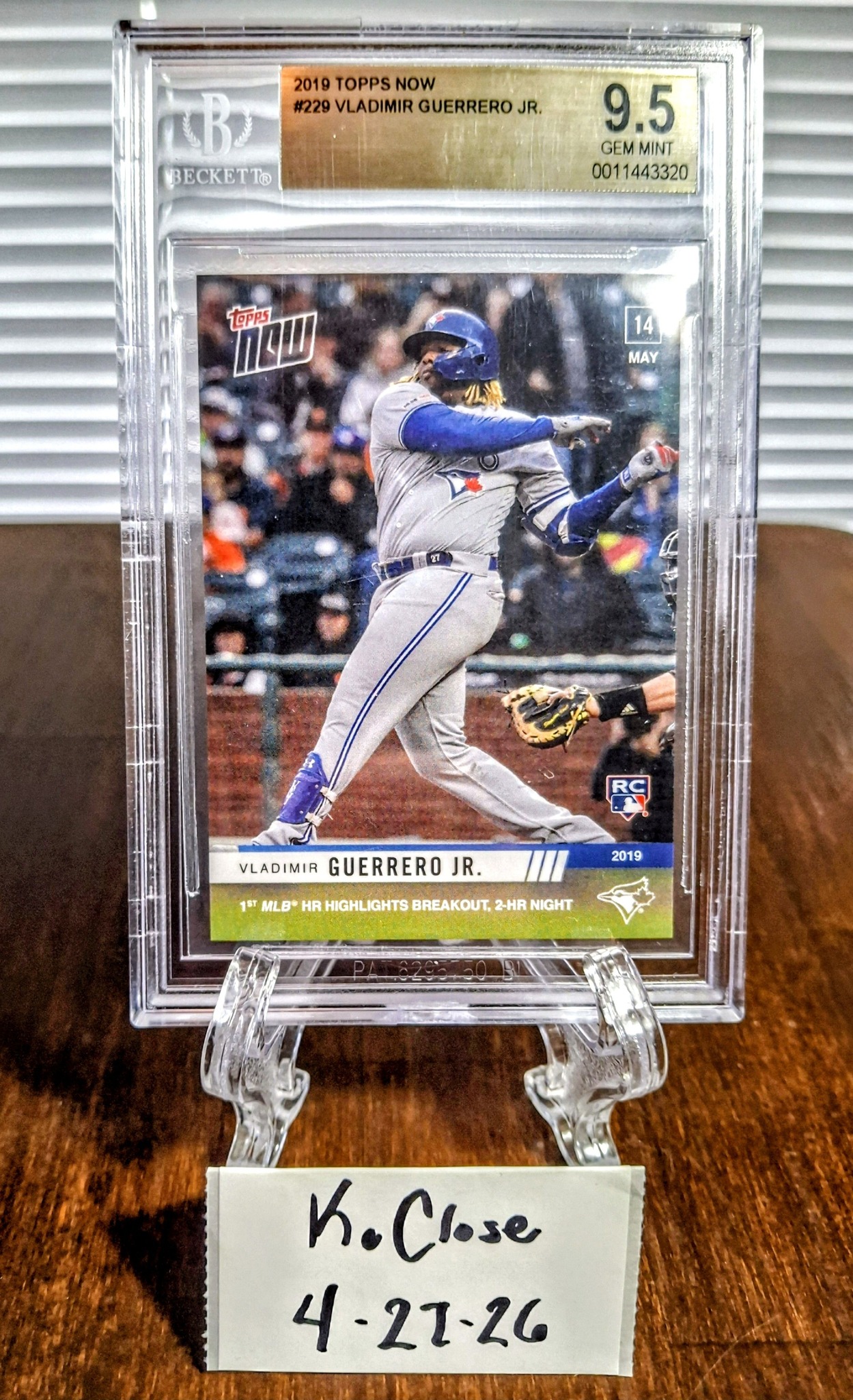 BGS 9 Mint- 2019 Topps Gold Label Class 3 Blue Vladimir Guerrero 