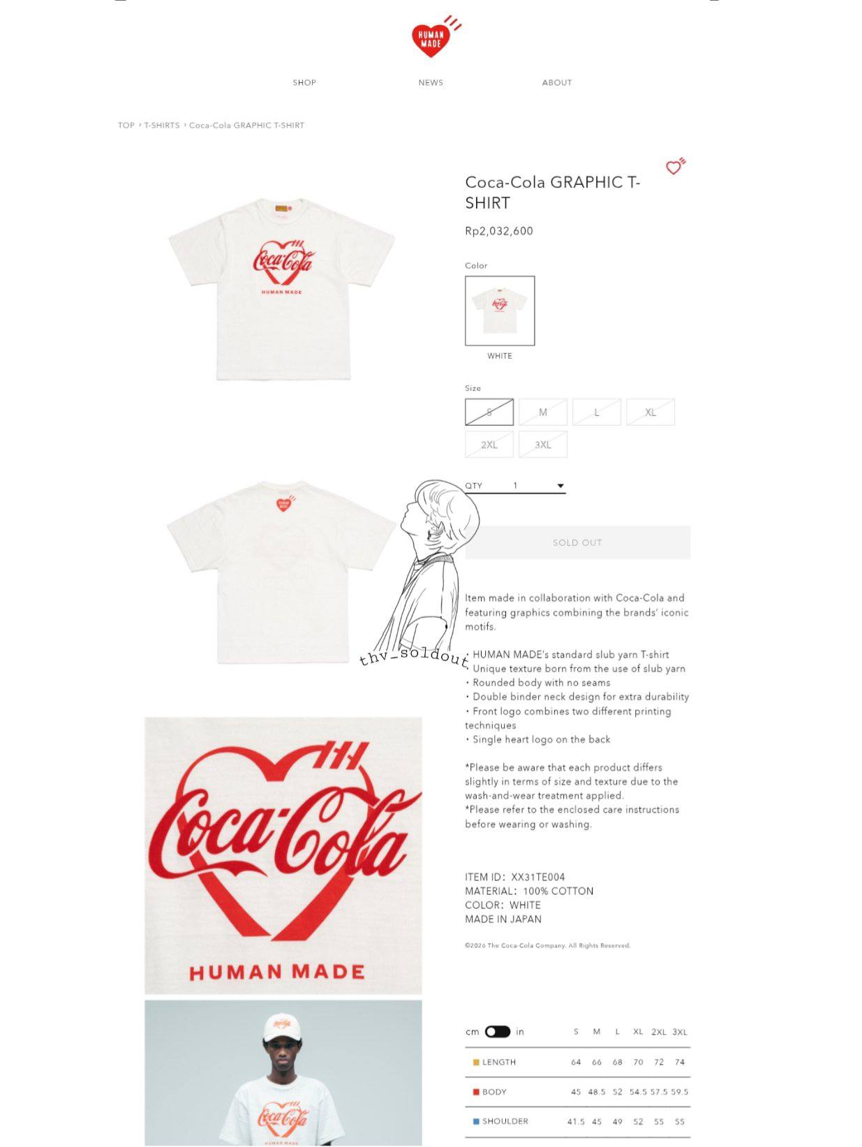 thv_soldout Taehyung mengenakan Coca-Cola GRAPHIC T-SHIRT yang 