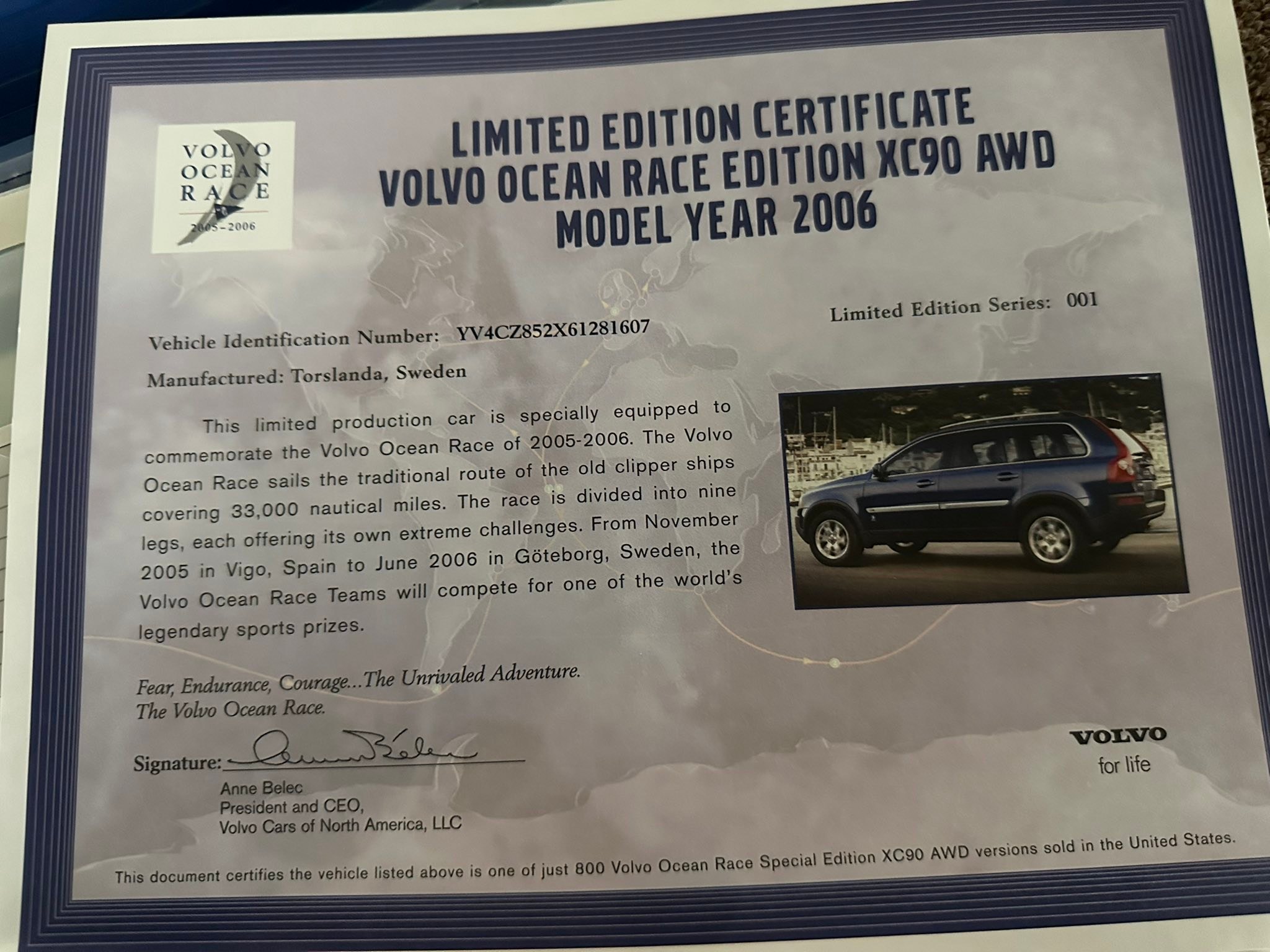 What is the value of a 2006 Volvo XC90 Ocean Race edition?