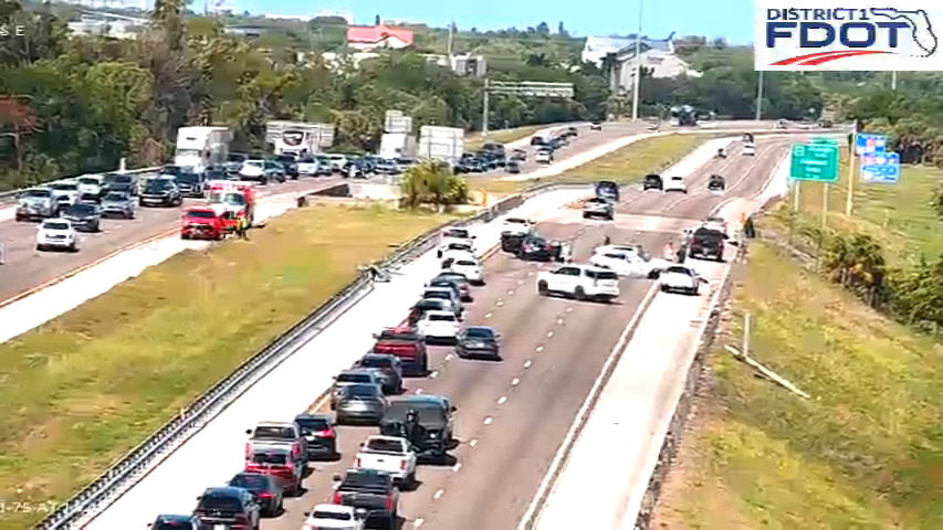 I-75 North crash at Jacaranda Blvd in Sarasota County
