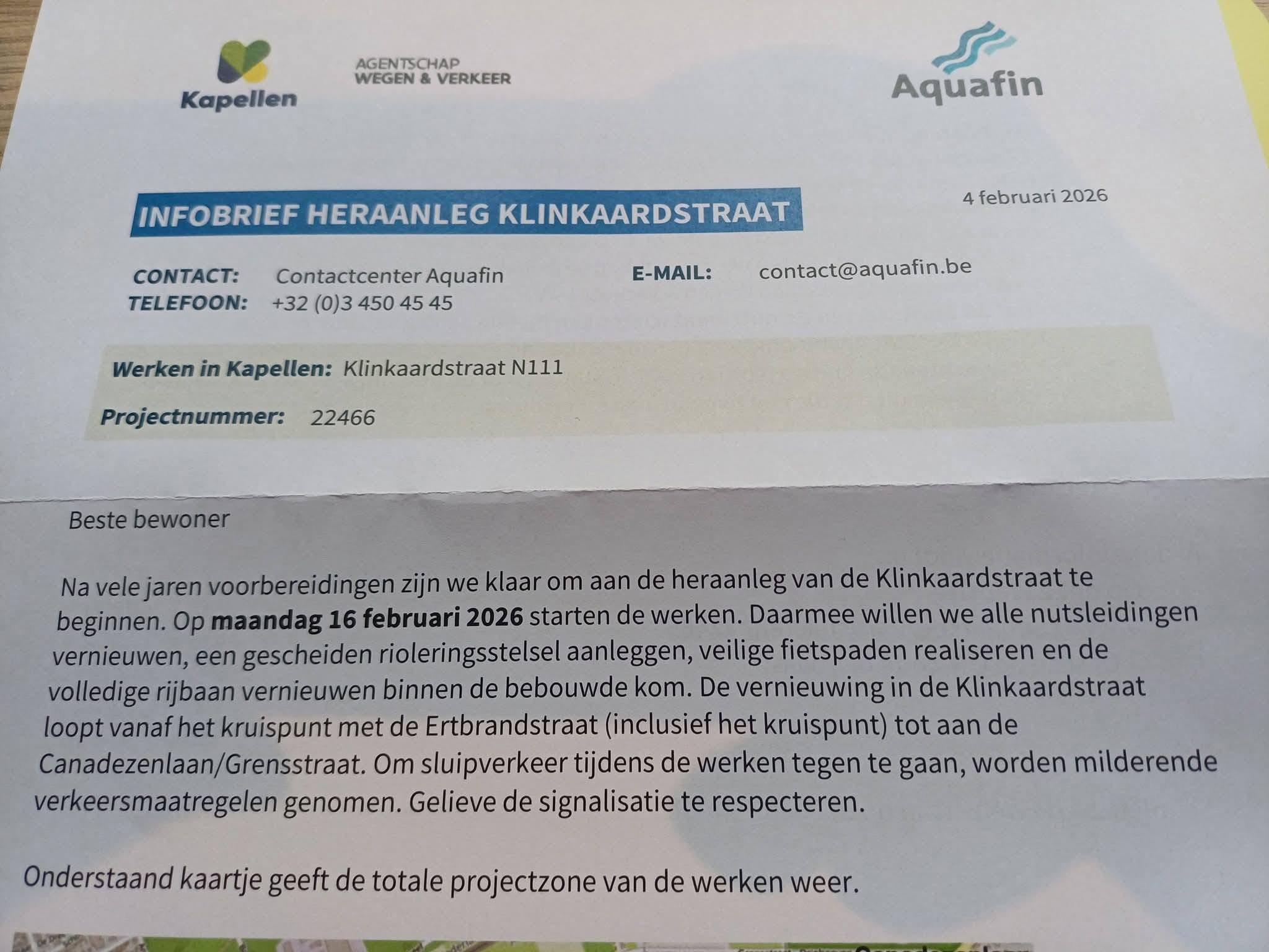 Werken Klinkaardstraat vanaf 16/02 | Facebook