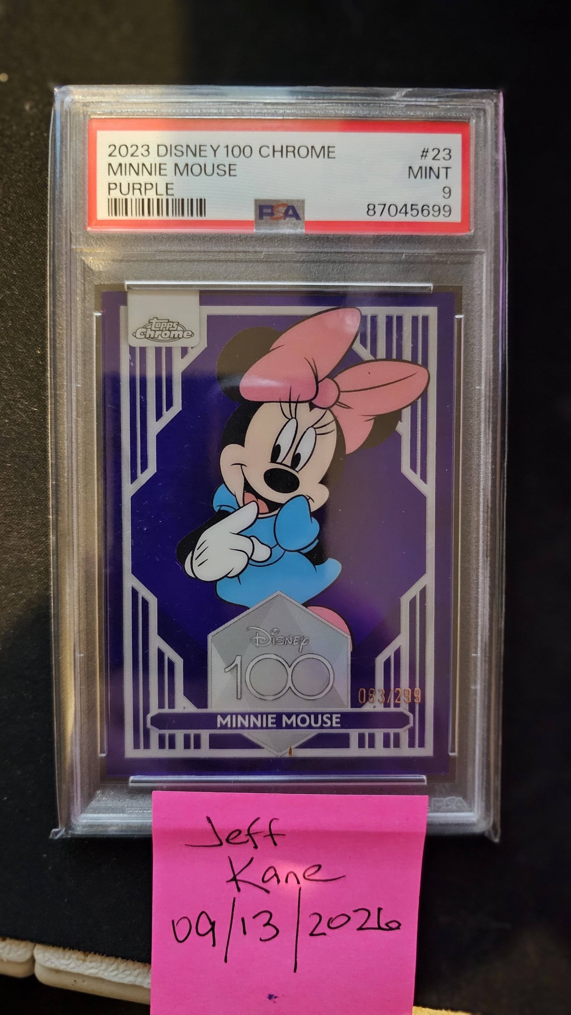 その他 Topps Chrome Disney100 GOOFY purple 299 2023 Disney 100 Chrome Minnie Mouse Purple II PSA 9 for sale at $1000