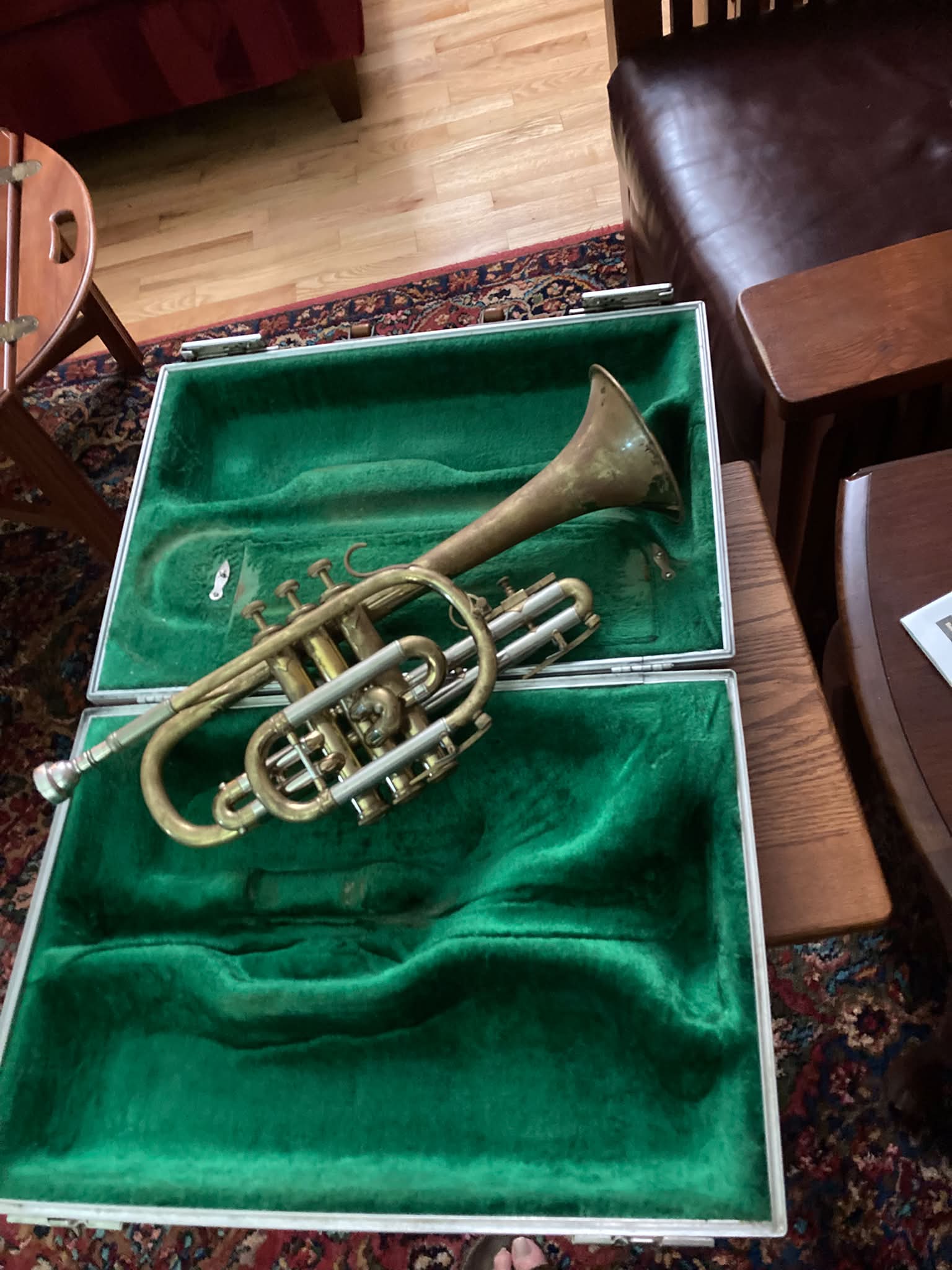 What is the history of Besson 622 cornet serial number and Winston