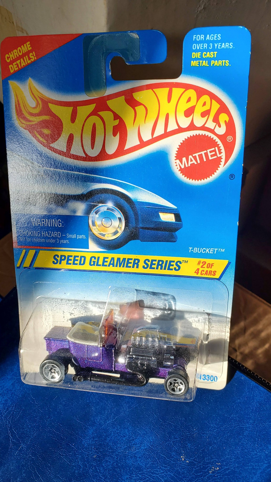 Vintage Hot Wheels T-Bucket on blue card