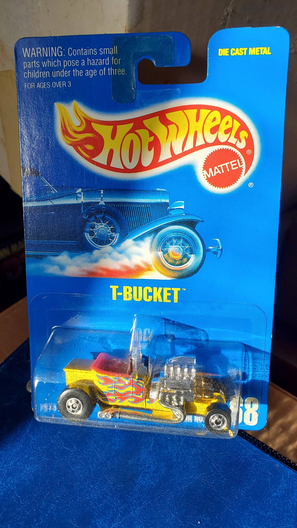 Vintage Hot Wheels T-Bucket on blue card