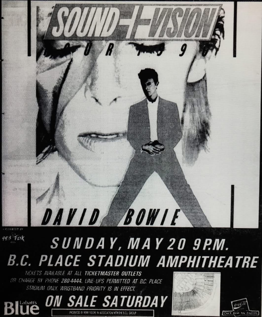 David Bowie's 1990 Sound and Vision tour tickets in Vancouver
