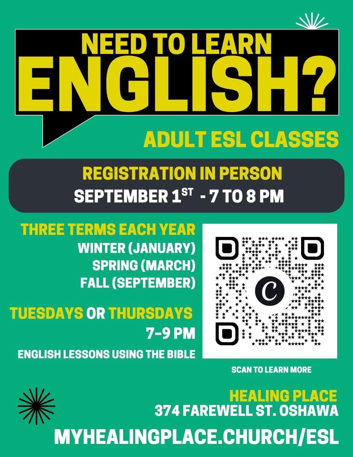 ESL Classes. English as a second language