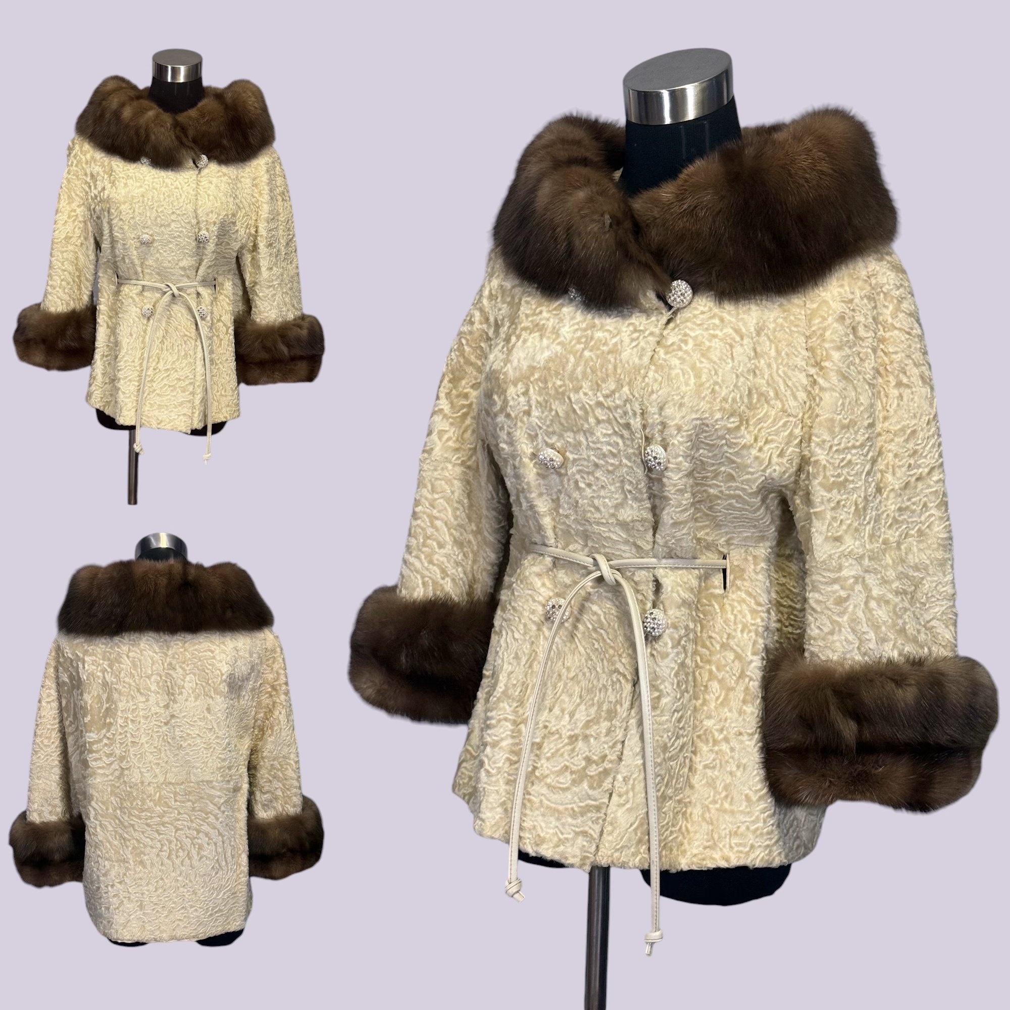 1950s 60s Faux Fur Leopard Coat Kilimanjaro Sidney Blumenthal
