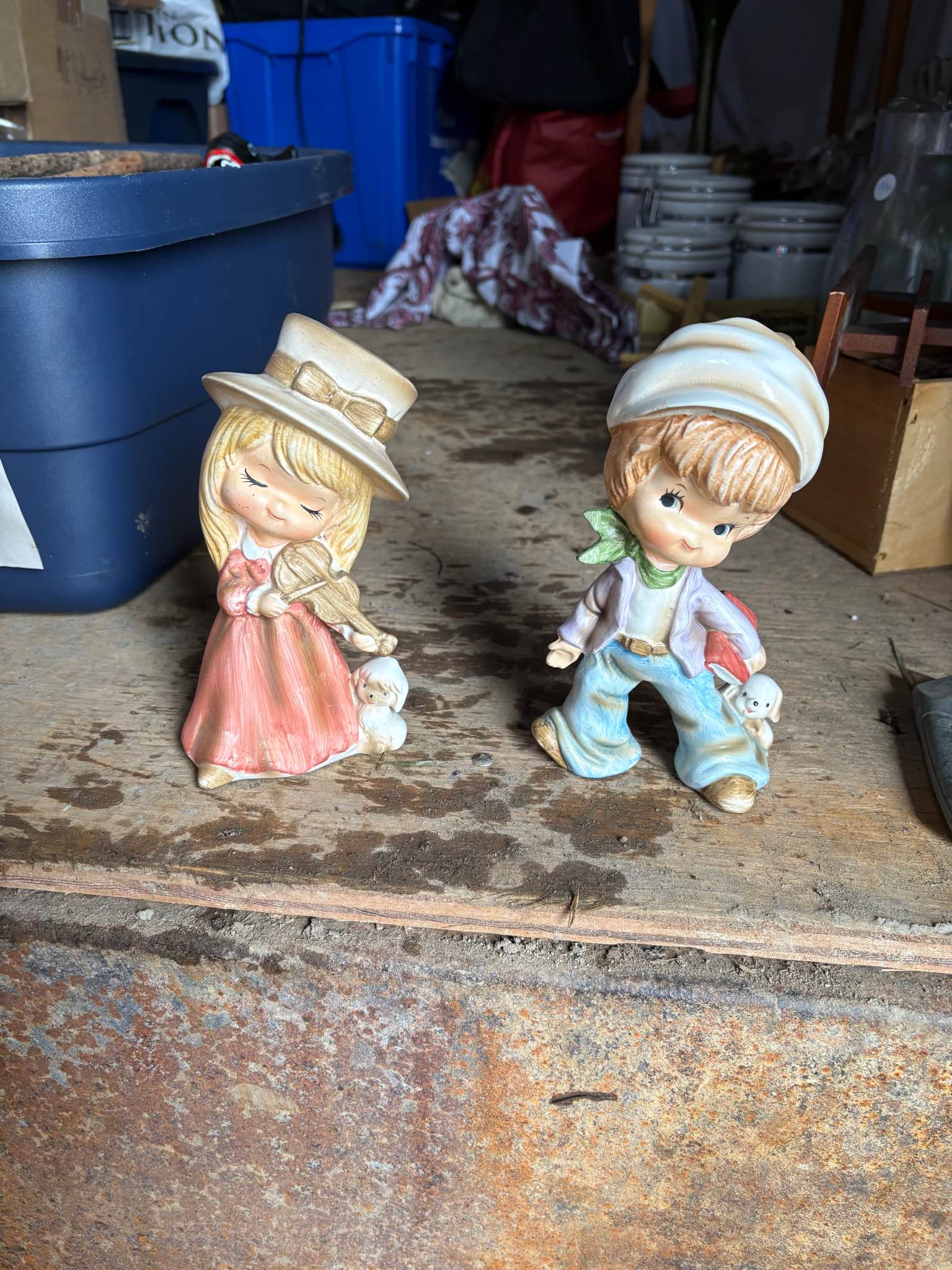 Charming set of Norleans Japan figurines. Boy has a book and a