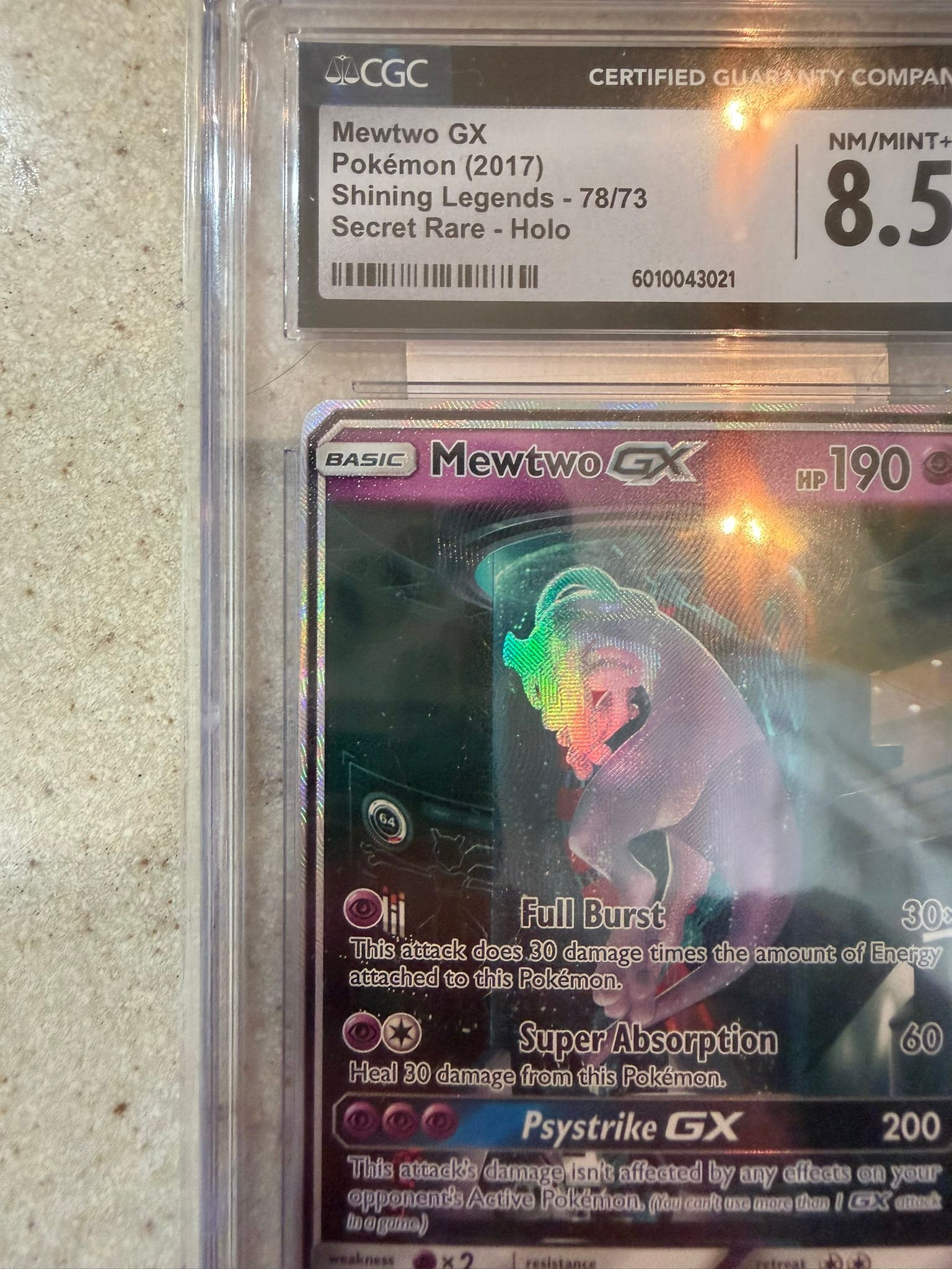 CGC 8.5 Shining Legends Mewtwo GX display picture 1