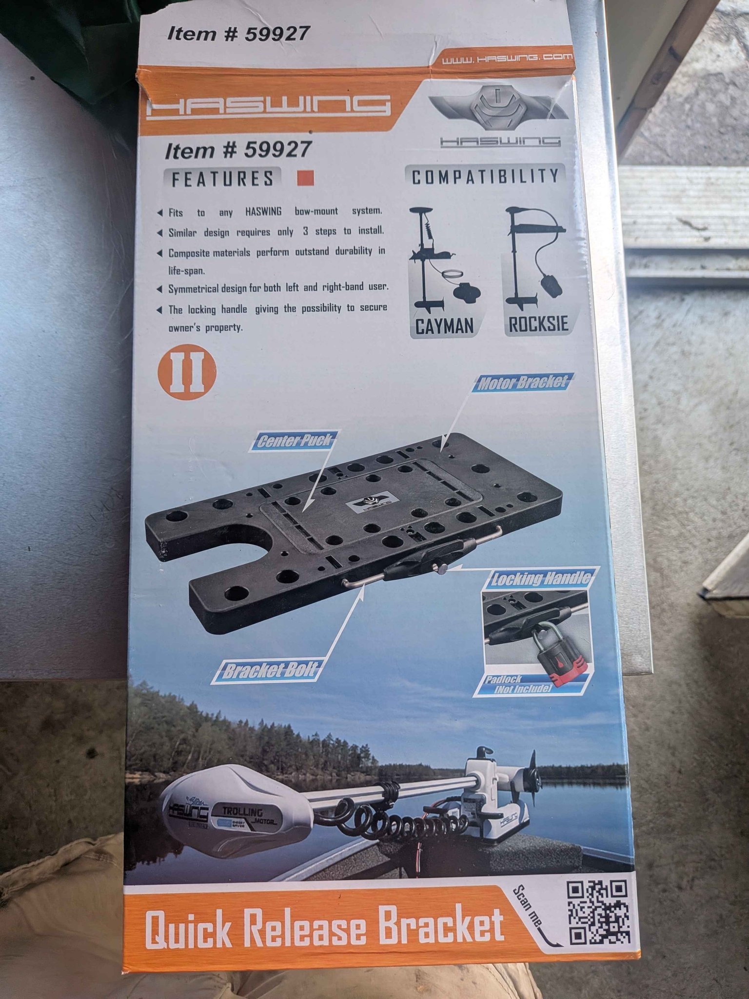 New HASWING quick release bracket for your trolling motor. Fits