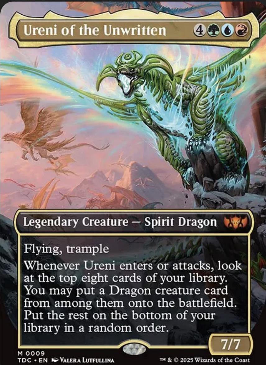 legendary dragon cards mtg Token (4/4-F) by Richard Wynne Keene Ureni of the Unwritten dragon