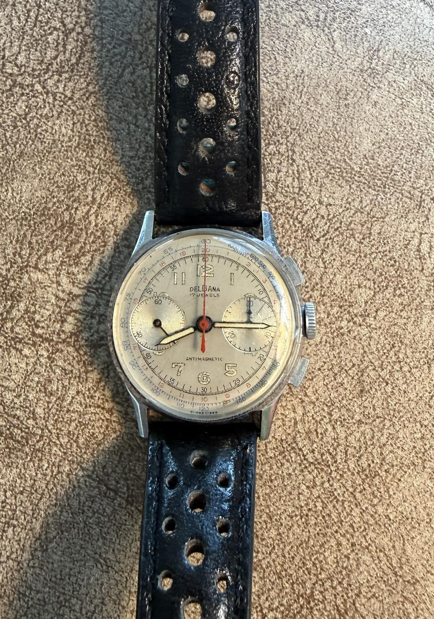 My Norexa chronograph, Swiss made, from the 1950s. It has a