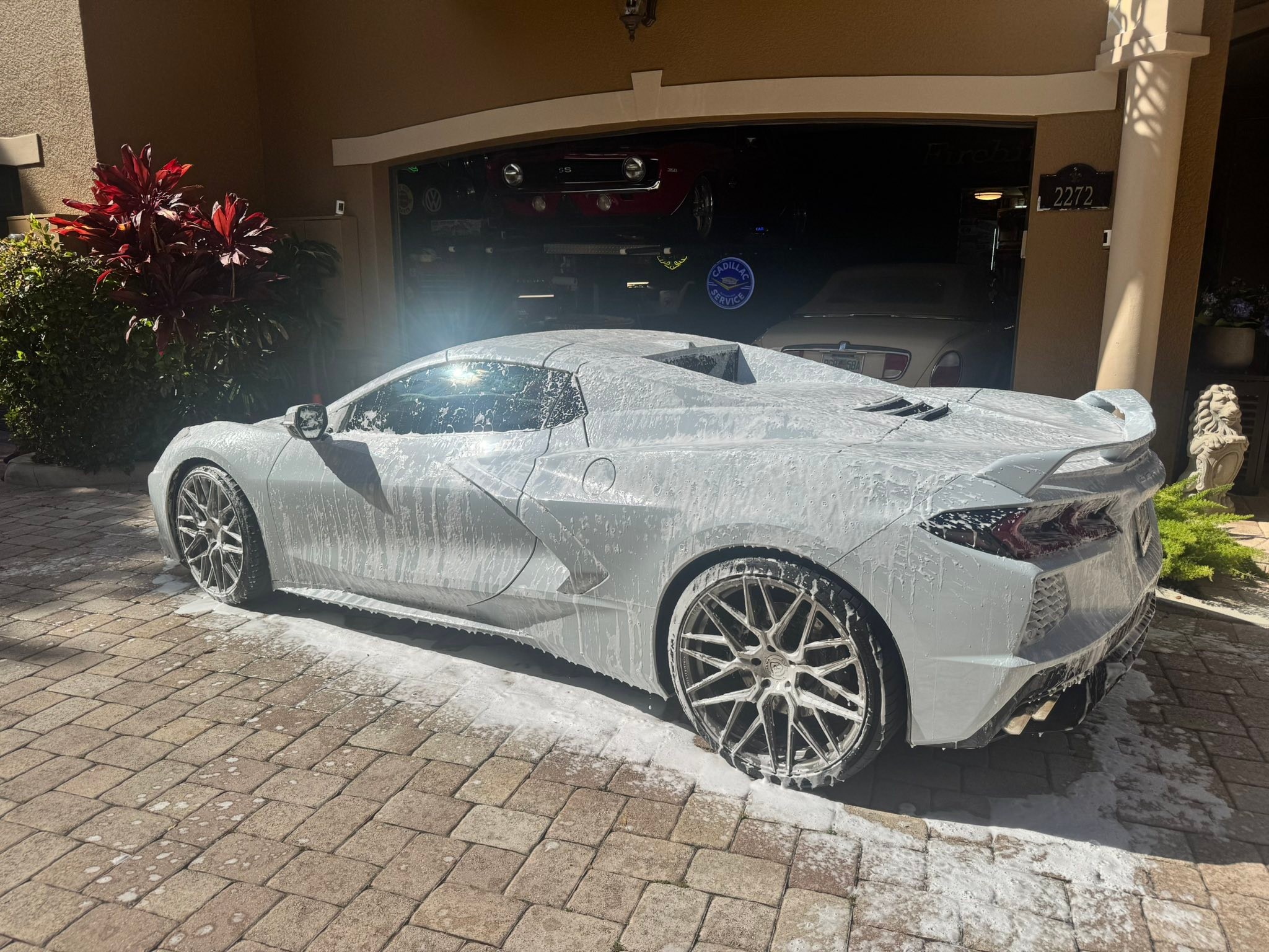 Admiring my 2020 Corvette Stingray in the garage