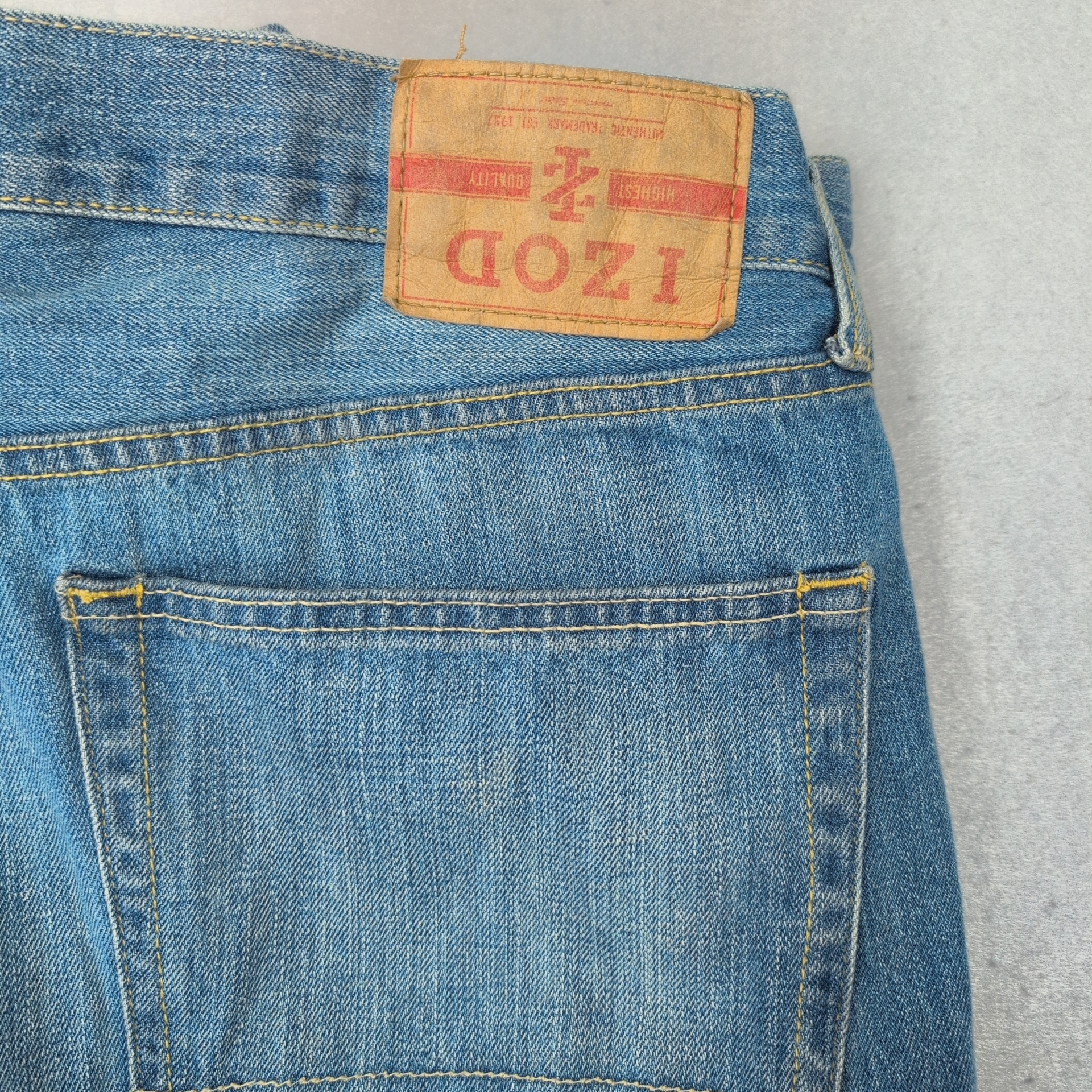 Is upside down logo patch on jeans intentional or mistake?