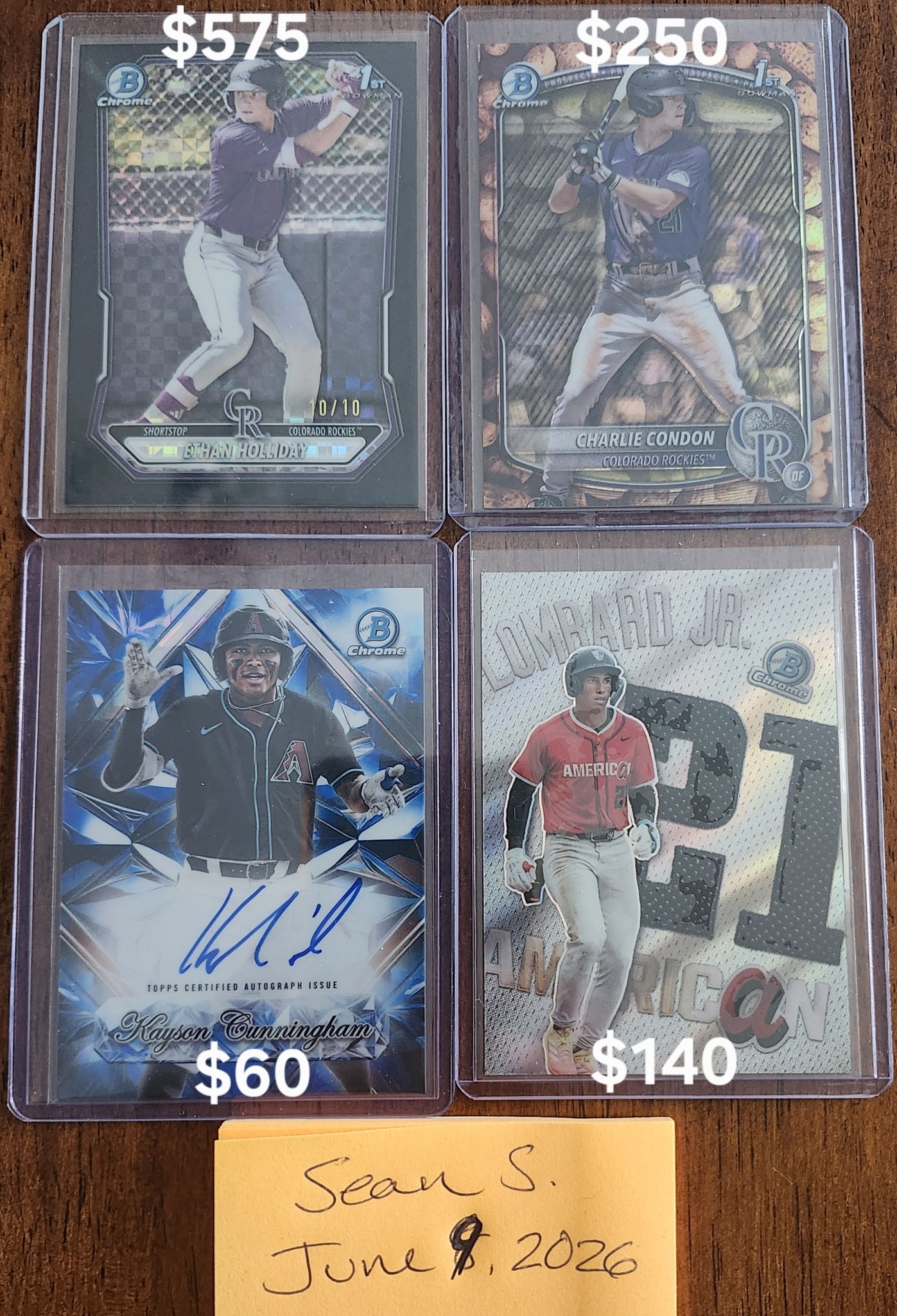Bowman Prospect SSP Sale! Prices in pic. PayPal G&S only. Can 