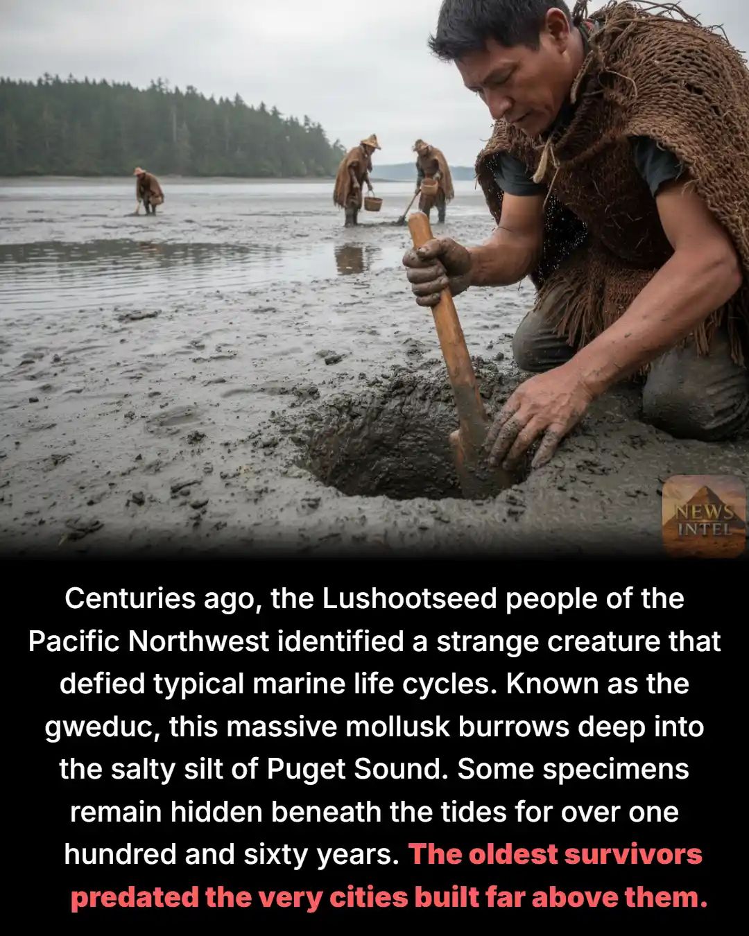 Geoduck are large, long-lived clams harvested by dive fishers in