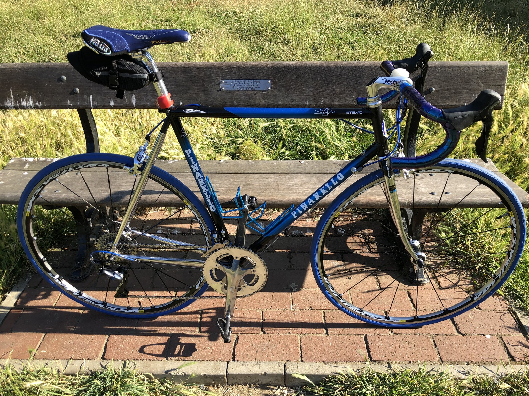 1990s Pinarello Stelvio with Shimano components and Mavic wheels
