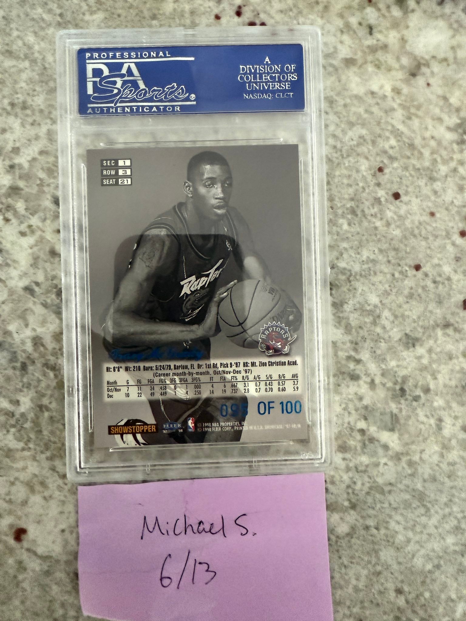 1997 Flair Showcase Tracy McGrady RC for sale