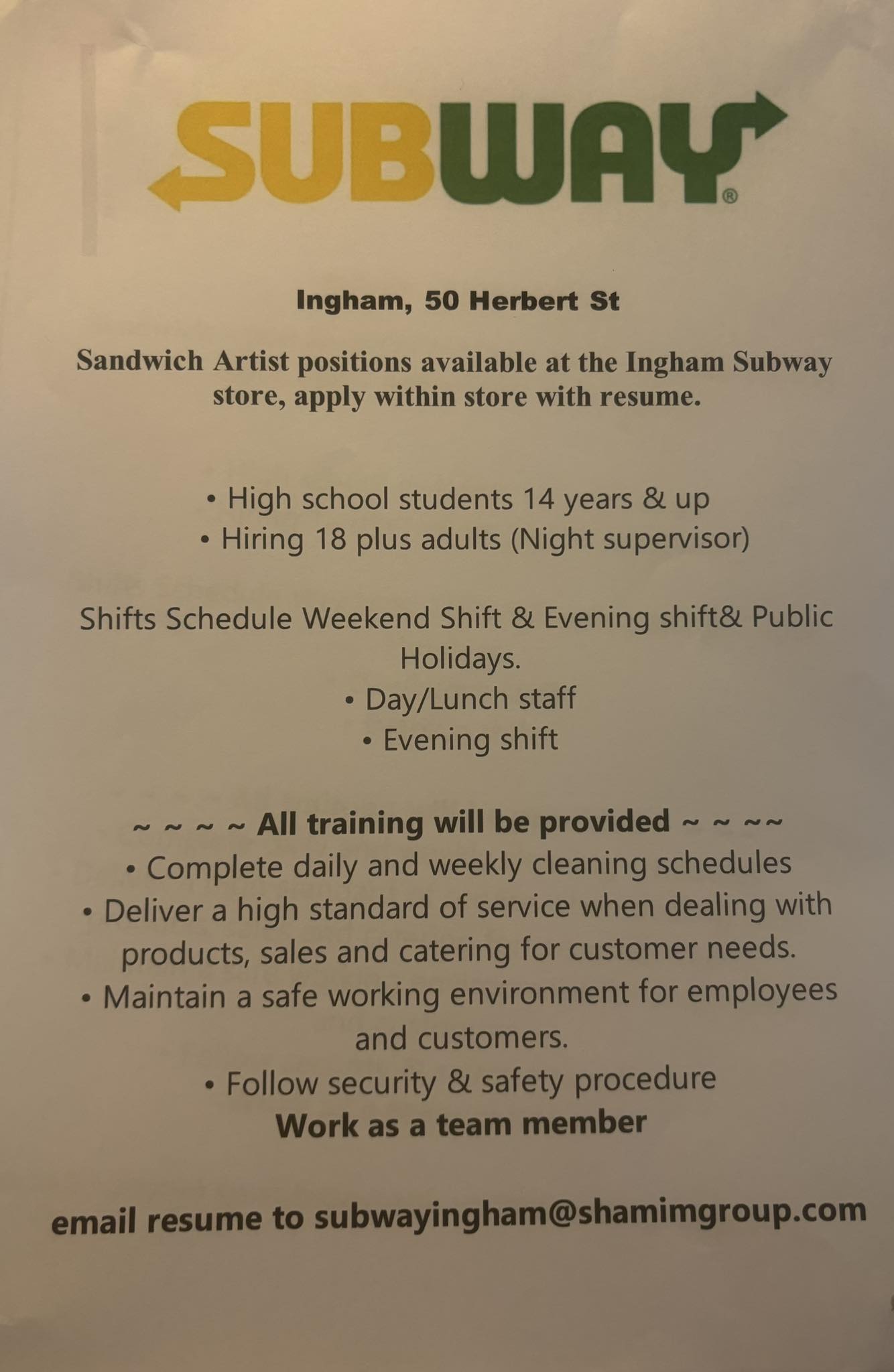 Ingham and Surrounding Area Job Board | Facebook