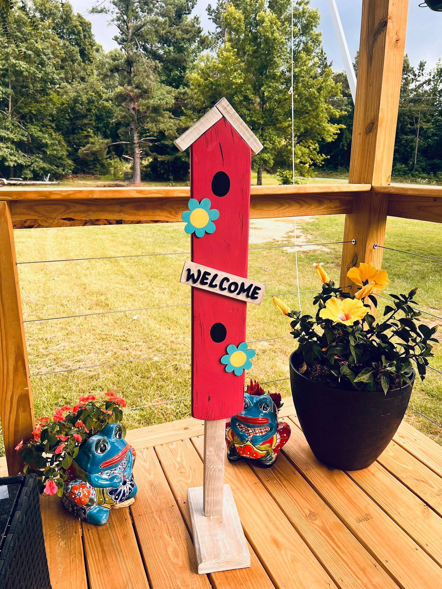 Julie -  Handmade Garden Welcome Sign – 45” Tall   Add a charming 