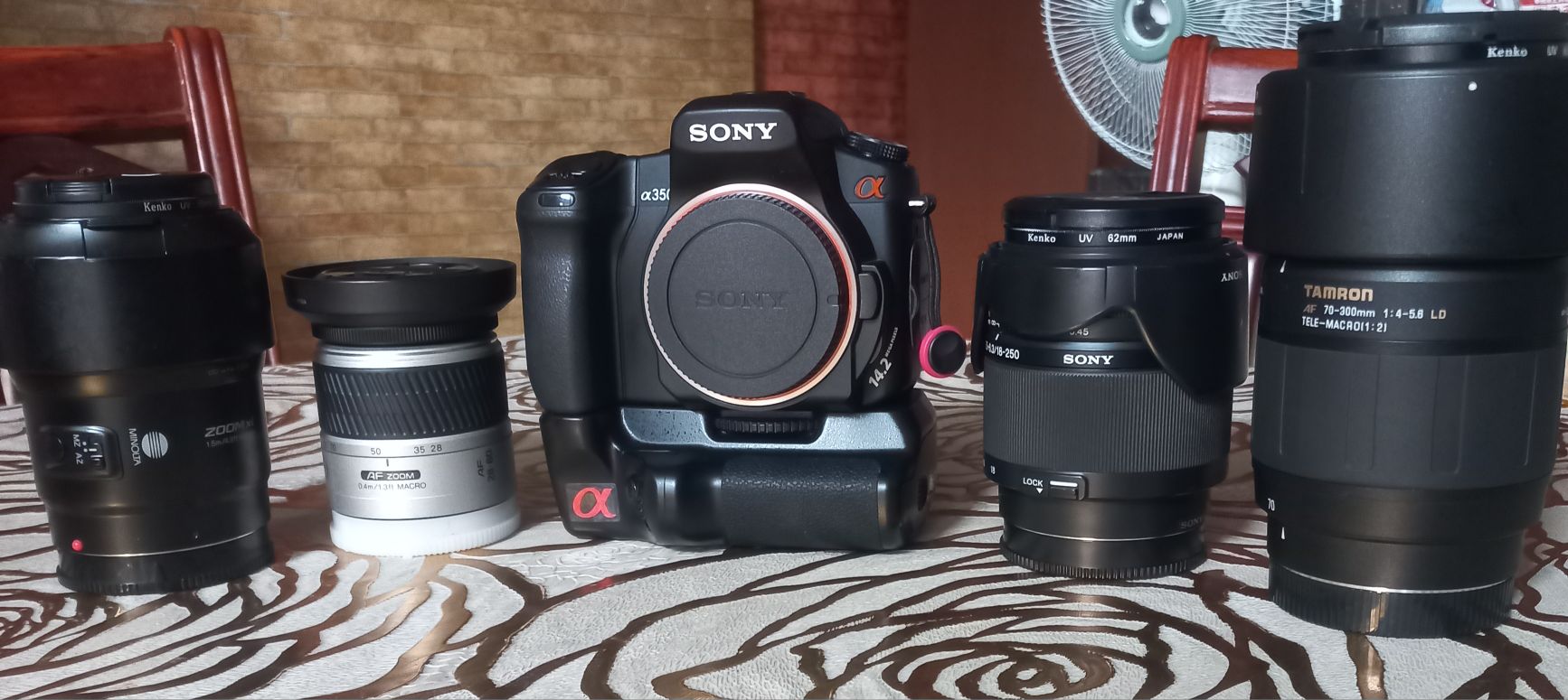 Sony a350 camera lenses and equipment
